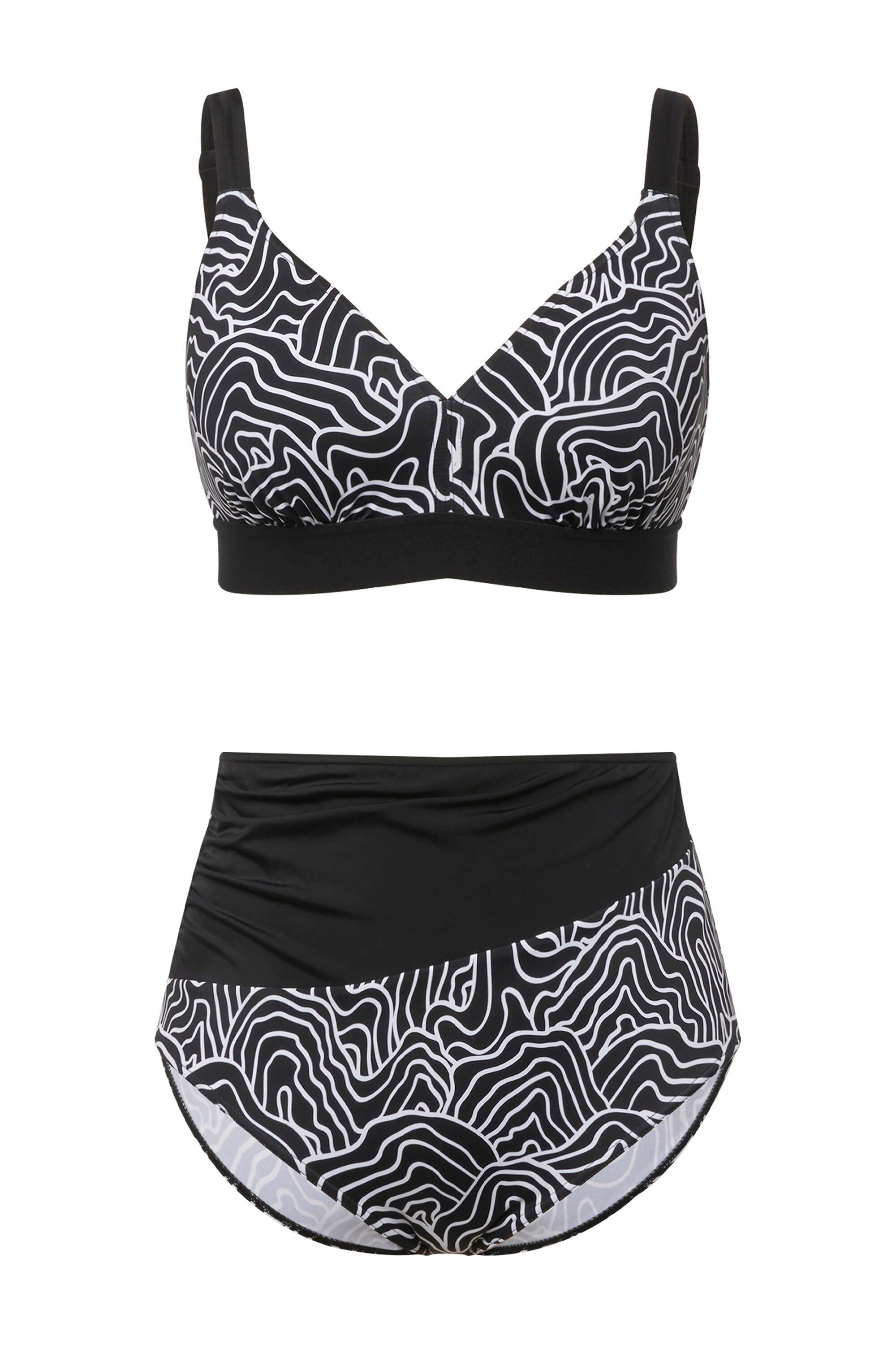 Ulla Popken Bustier-Bikini Bikini Zweiteiler Linien Softcups günstig online kaufen