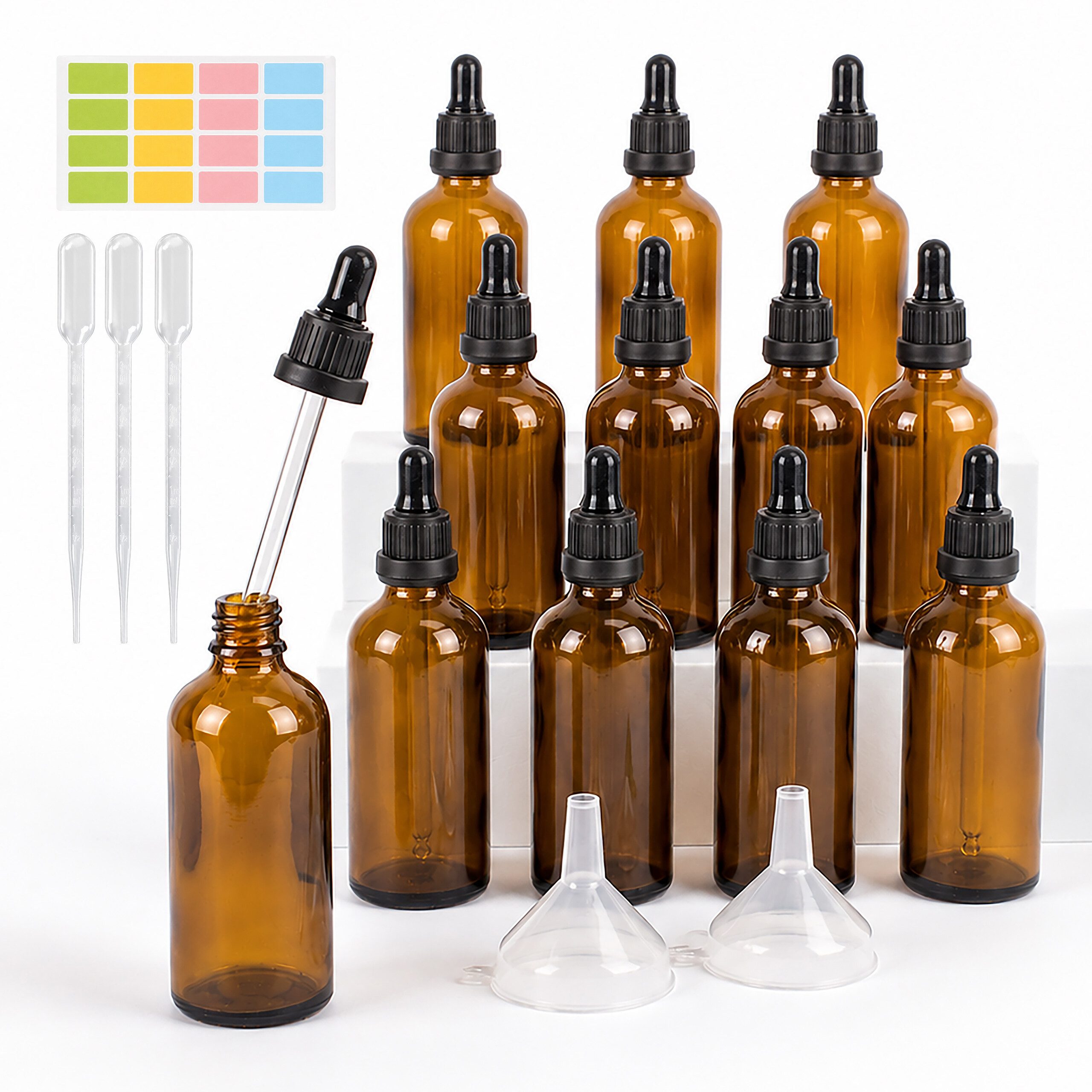 relaxdays Pipettenflasche 12er Set 100 ml (12 St)