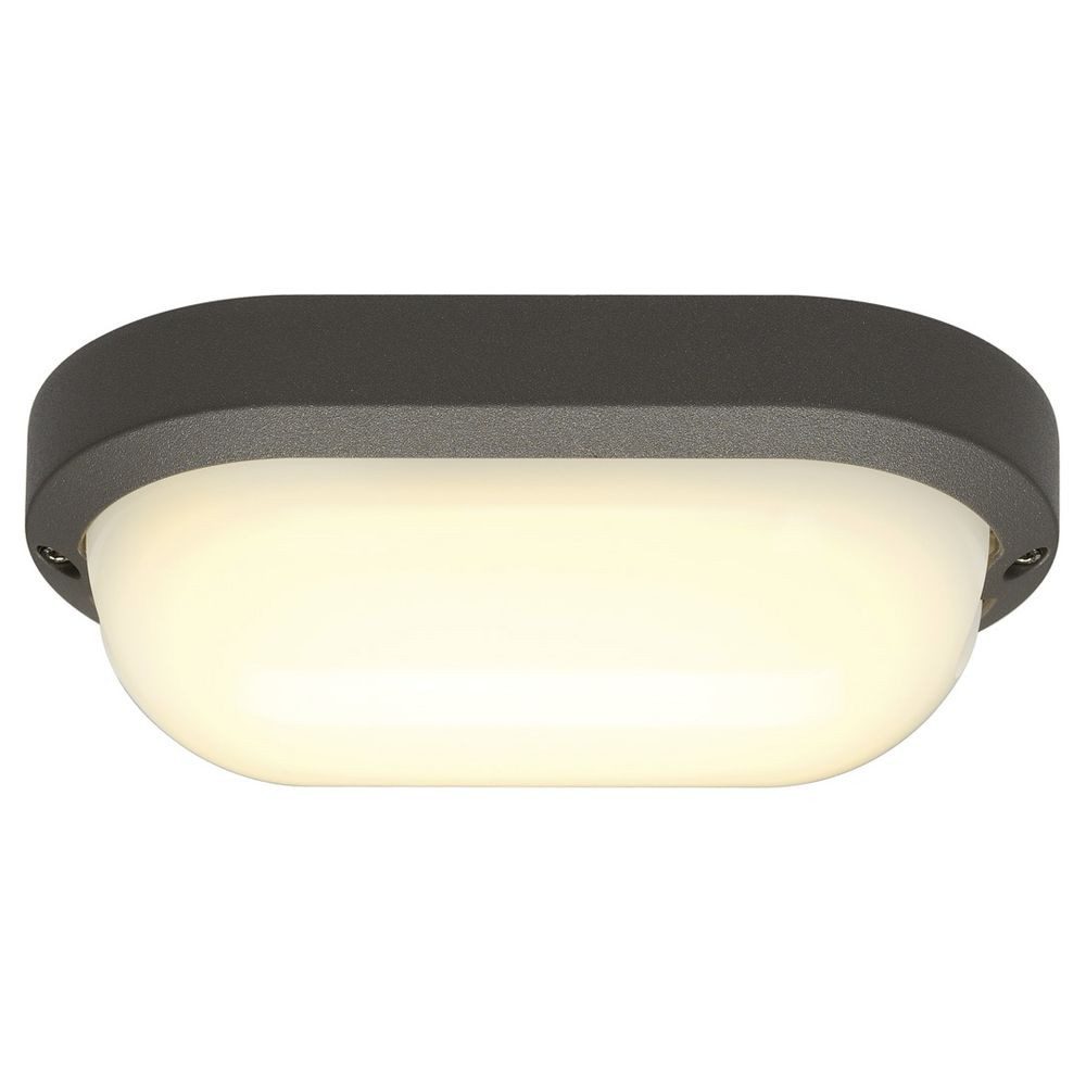 SLV Außen-Wandleuchte LED Wand- und Deckenleuchte Terang 2, Oval, IP44, anthrazit, LED