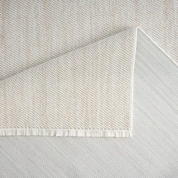 Teppich LINDO 8843, Carpet City, rechteckig, Höhe: 11 mm, Kurzflor, Hochtief-Muster/ 3D-Effekt, Fransen, Boho-Stil, Wohnzimmer
