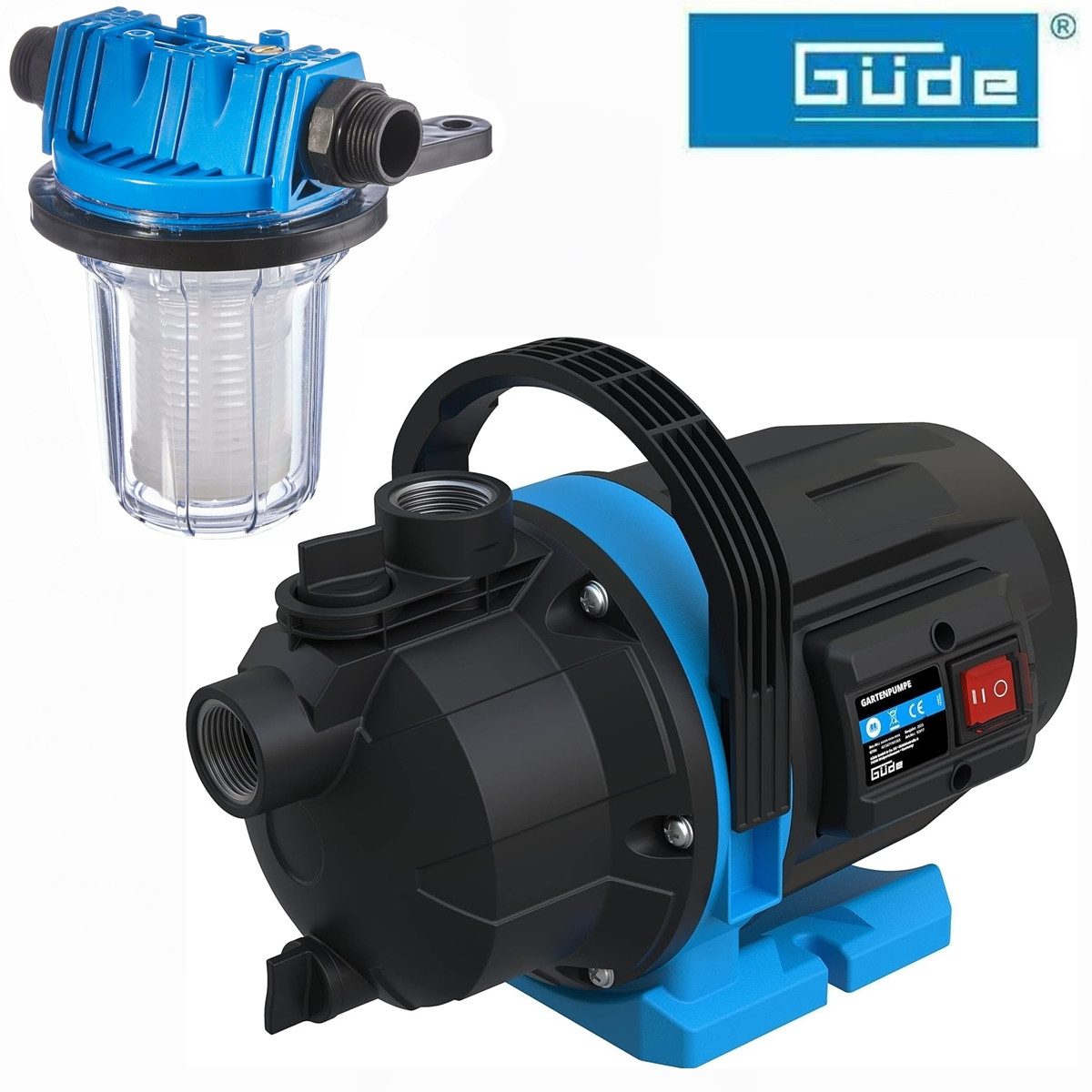 Güde Akku-Gartenpumpe Gartenpumpe GP 600 W, 3200 l/h Wasserfilter Pumpe Gartenbewässerung