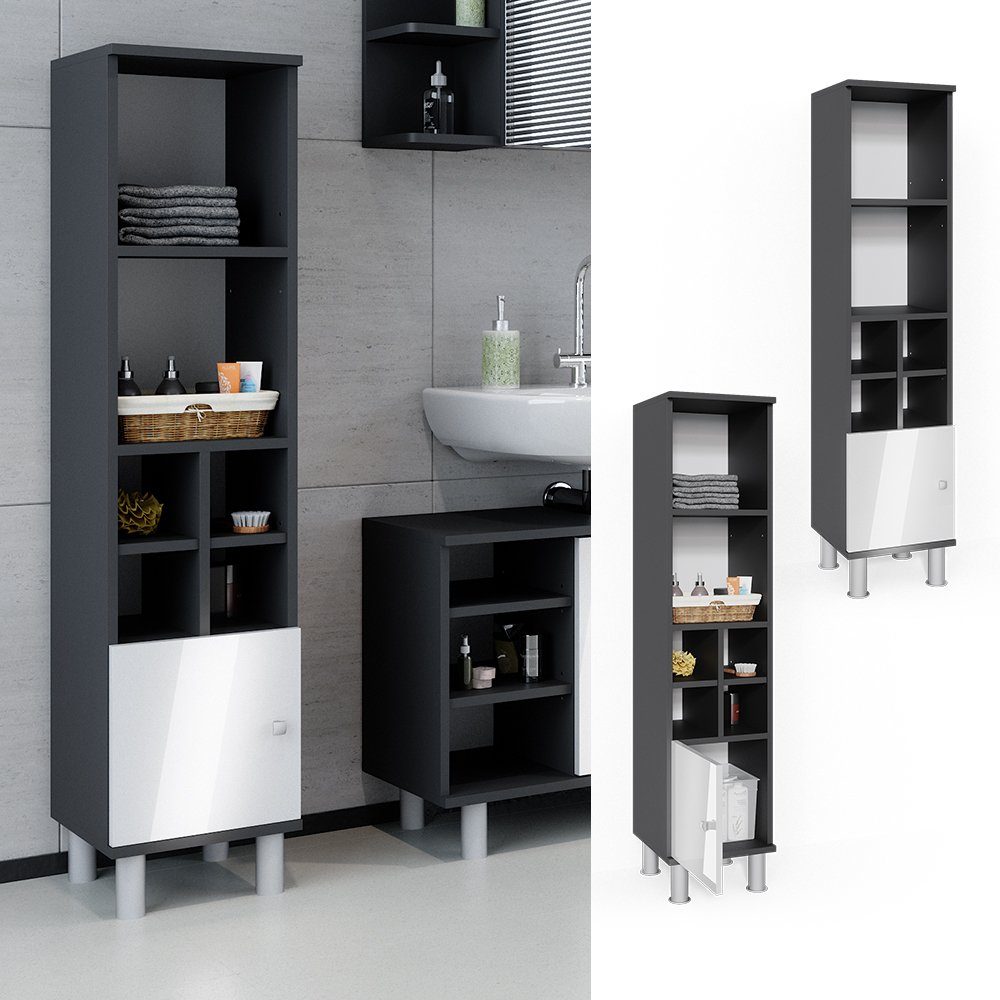 Vicco Midischrank Fynn, Weiß Hochglanz/Anthrazit, 30 günstig online kaufen