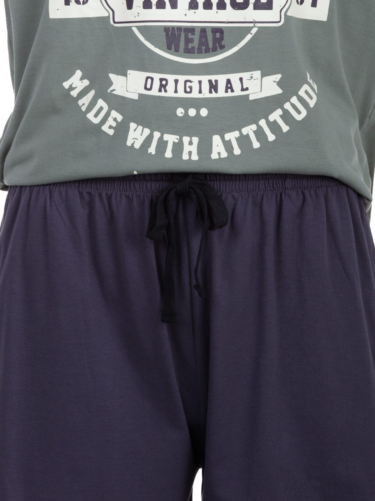 Henry Terre Schlafanzug Pyjama Set Shorty - Vintage Blaue Shorts