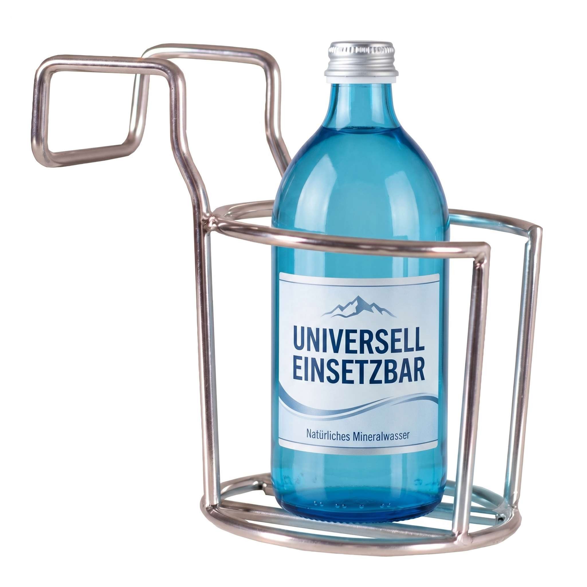 MR.DEKO Strandkorb-Flaschenhalter Glas-/ Becherhalter Strandkorb Gartenmöbel Zubehör Flaschenträger
