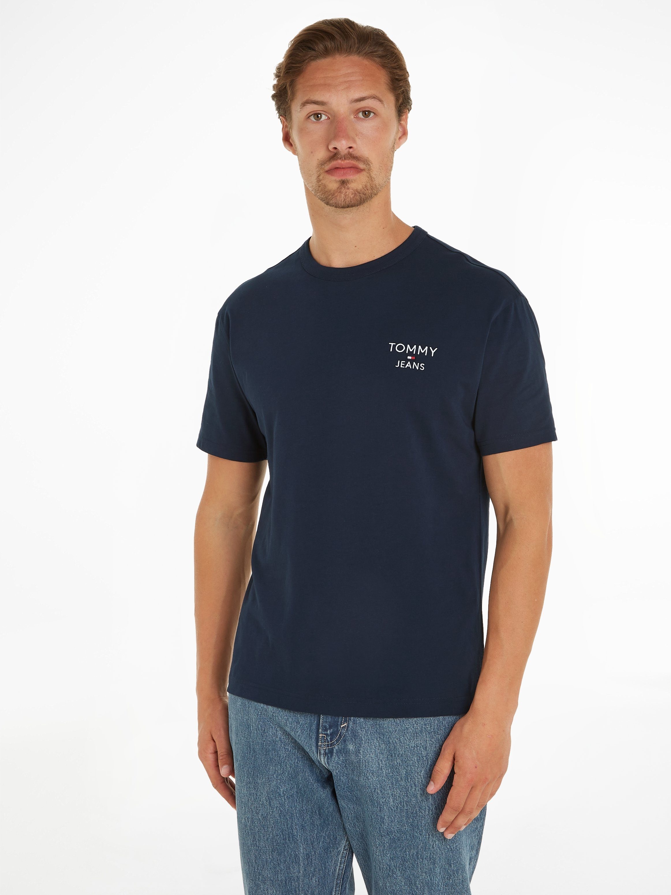 Tommy Jeans T-Shirt TJM REG CORP TEE EXT mit Tommy Jeans Stickerei Dark Night Navy