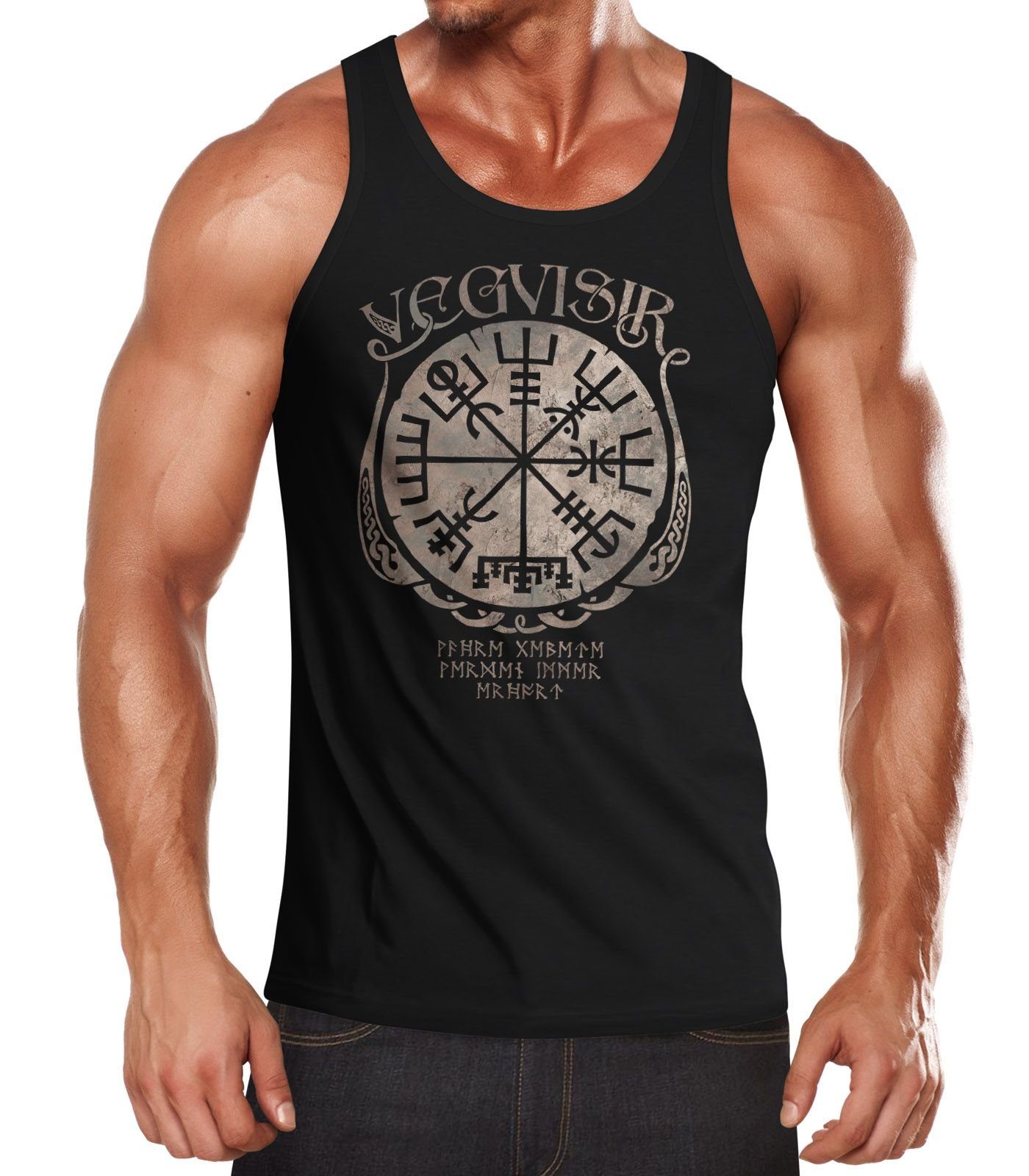 Neverless Tanktop Herren Tank-Top Vegvisir Runenkompass günstig online kaufen