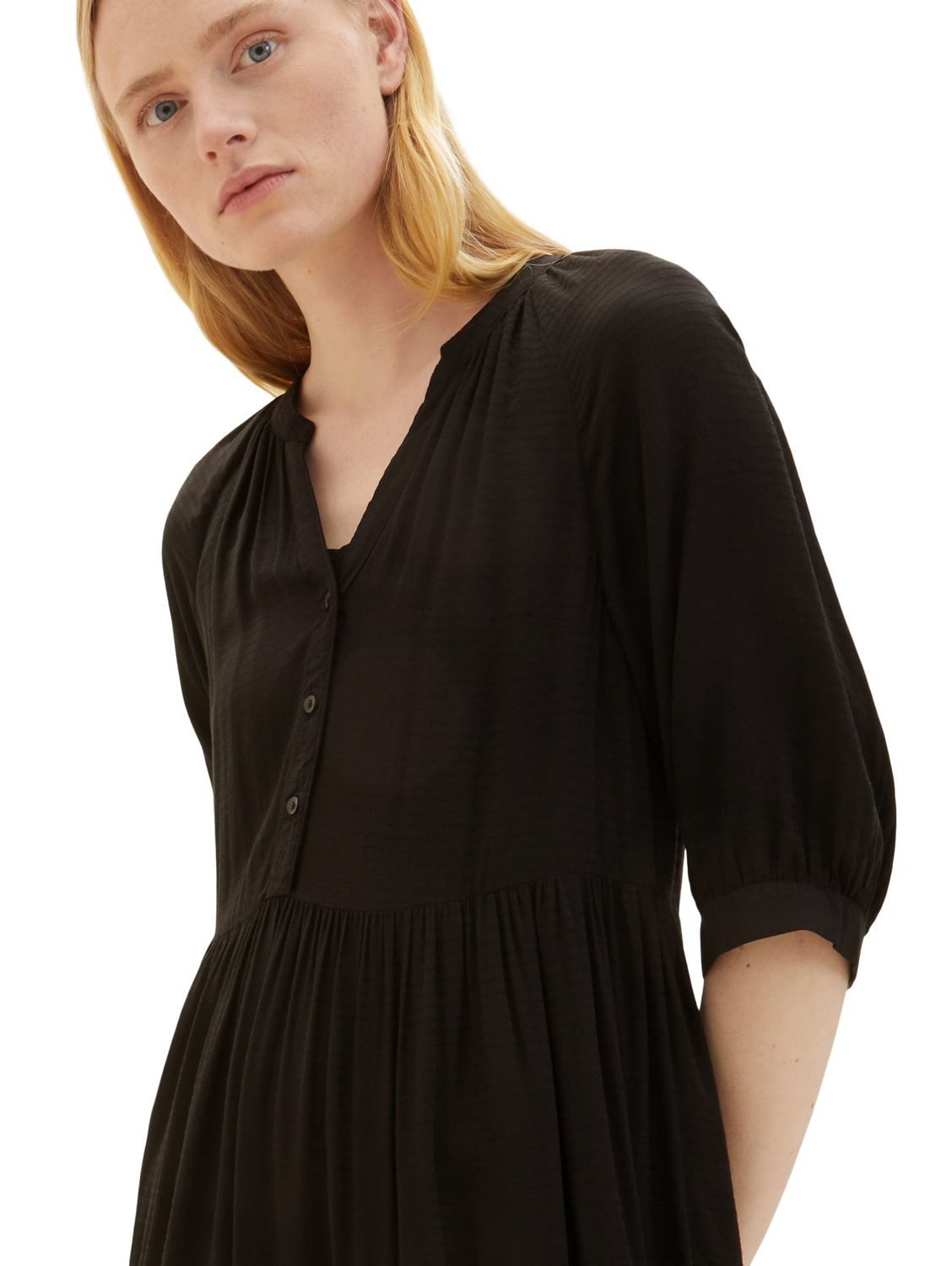 TOM TAILOR Denim Sommerkleid DOBBY BABYDOLL aus Viskose