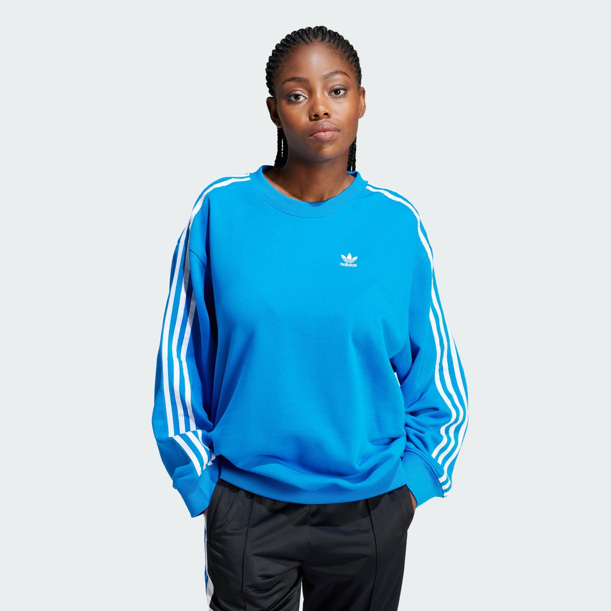 adidas Originals Sweatshirt 3-STREIFEN OVERSIZED SWEATSHIRT Blue Bird