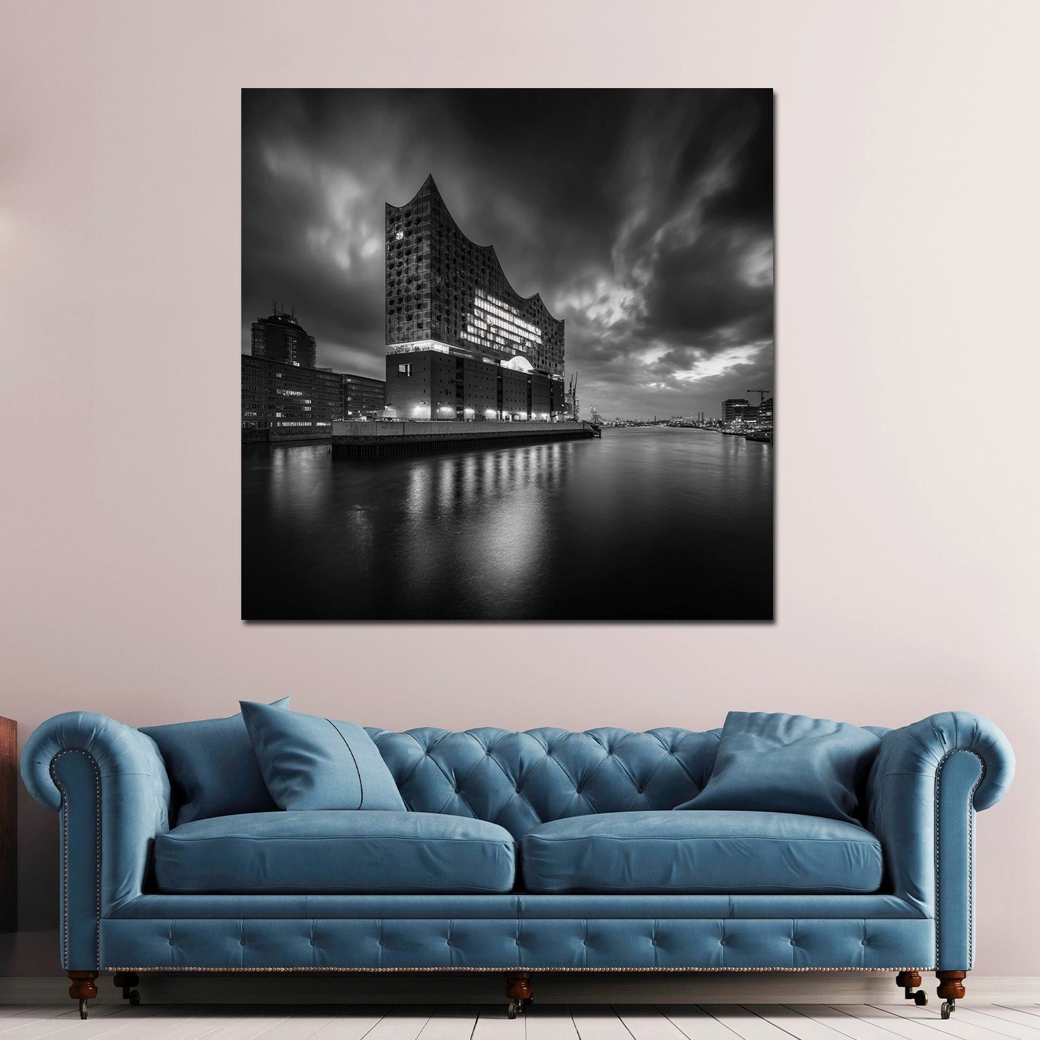 Artedinoi Leinwandbild Elbphilharmonie Hamburg schwarz weiß Leinwandbild Wandbild Kunstdruck, Elbphilharmonie Hamburg in Schwarz-Weiß
