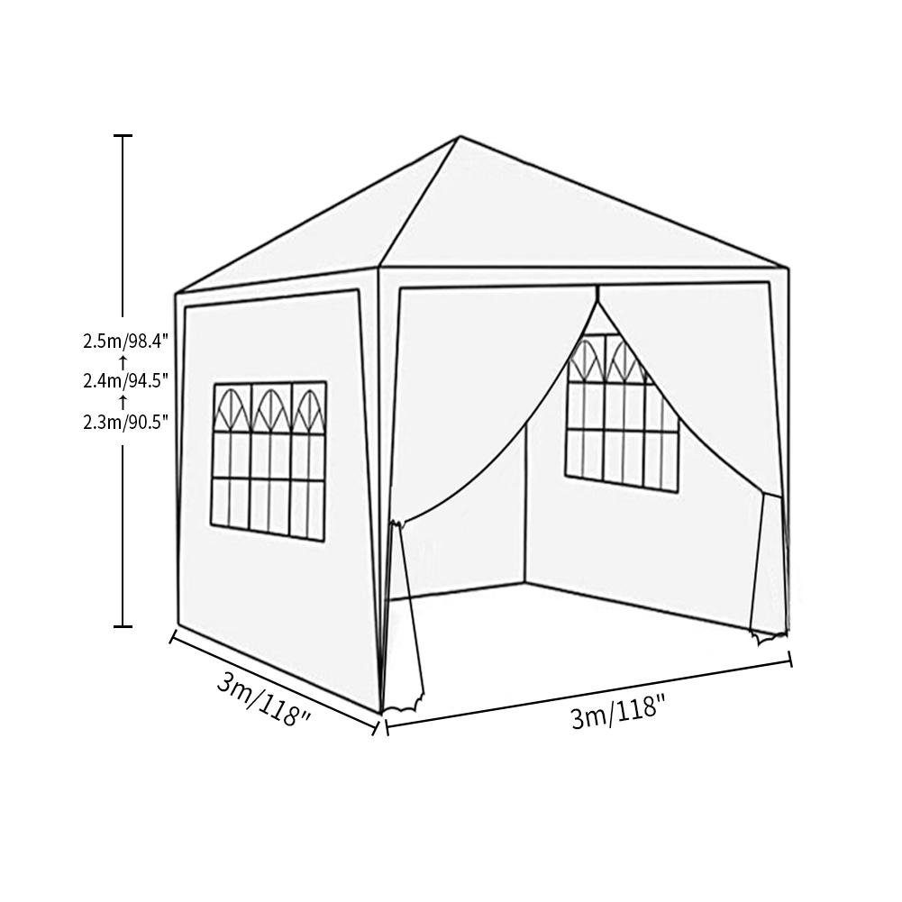 Ofcasa Faltpavillon 3x3m Gartenpavillon, Gartenzelt, Tragbare günstig online kaufen