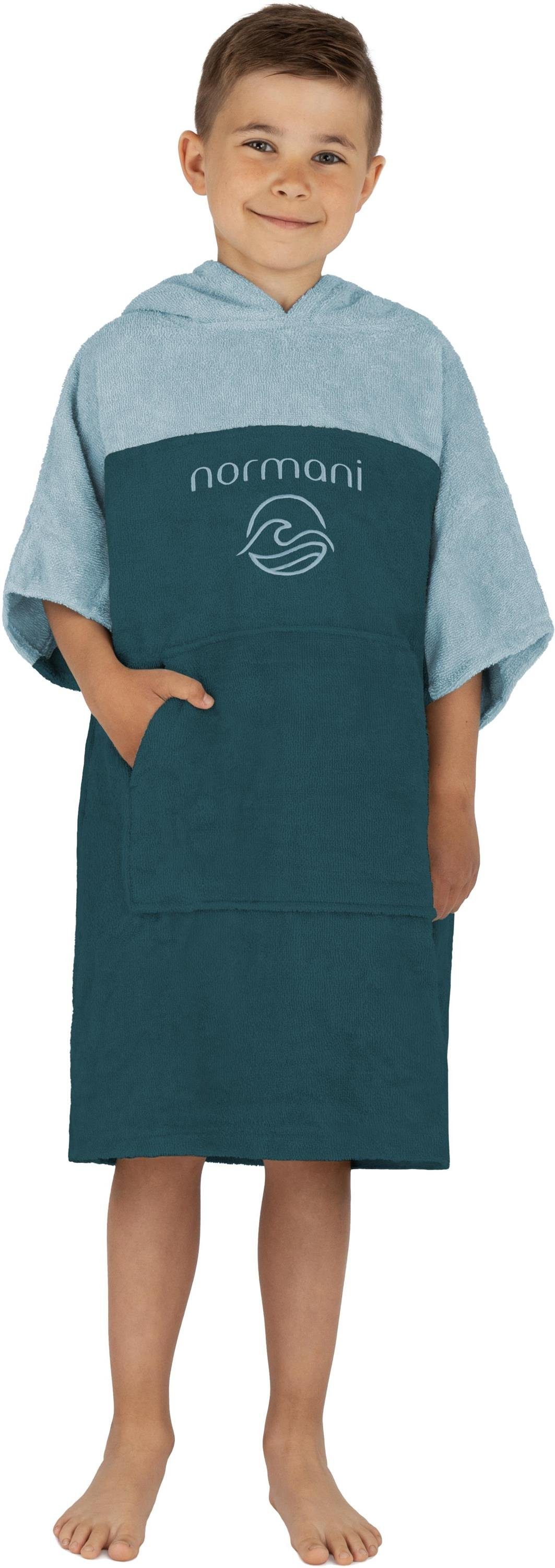 normani Badeponcho Kinder Badeponcho 6-9 Jahre Puwai, Bio-Baumwolle, Kapuze, Schlupf, Badeponcho aus 100 % Bio-Baumwolle – Bild 2 von 5