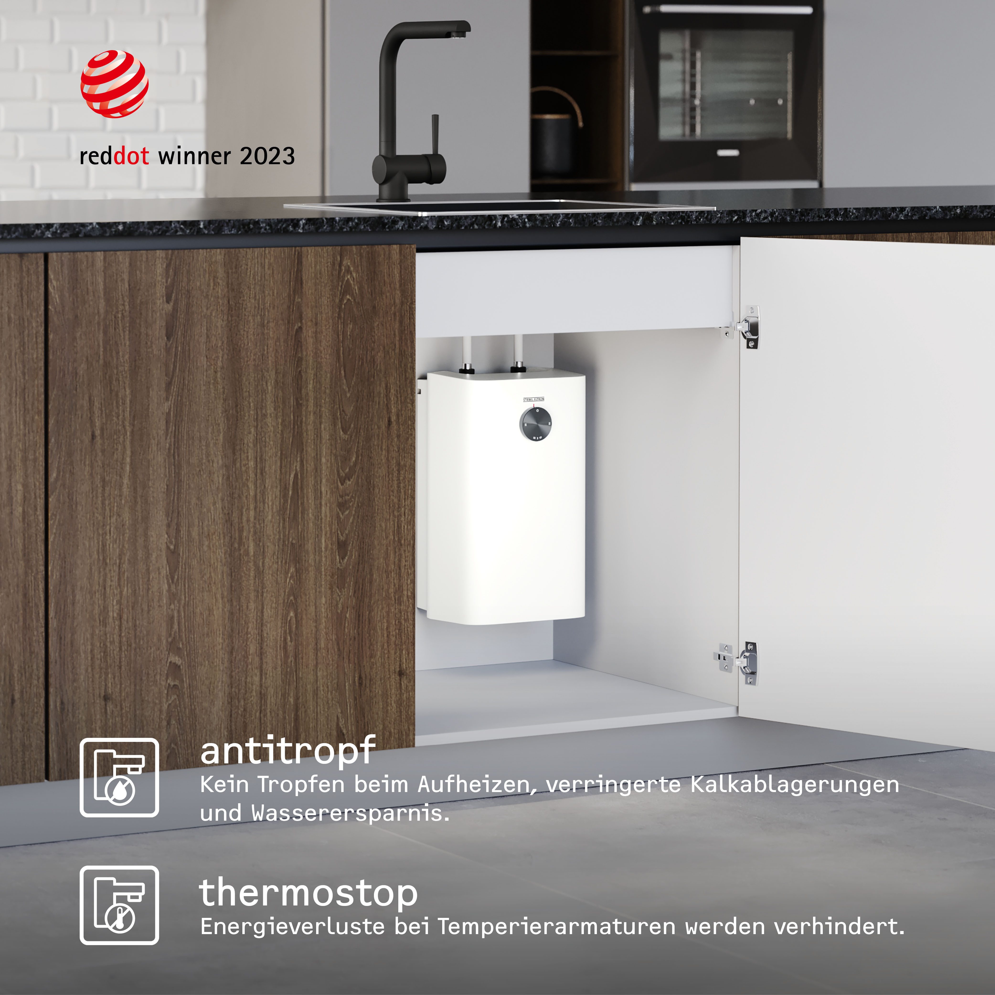 STIEBEL ELTRON Kleinspeicher Boiler SNU 5 Plus+MAE-B Wasserhahn, 5 l, antitropf + thermostop-Funktion