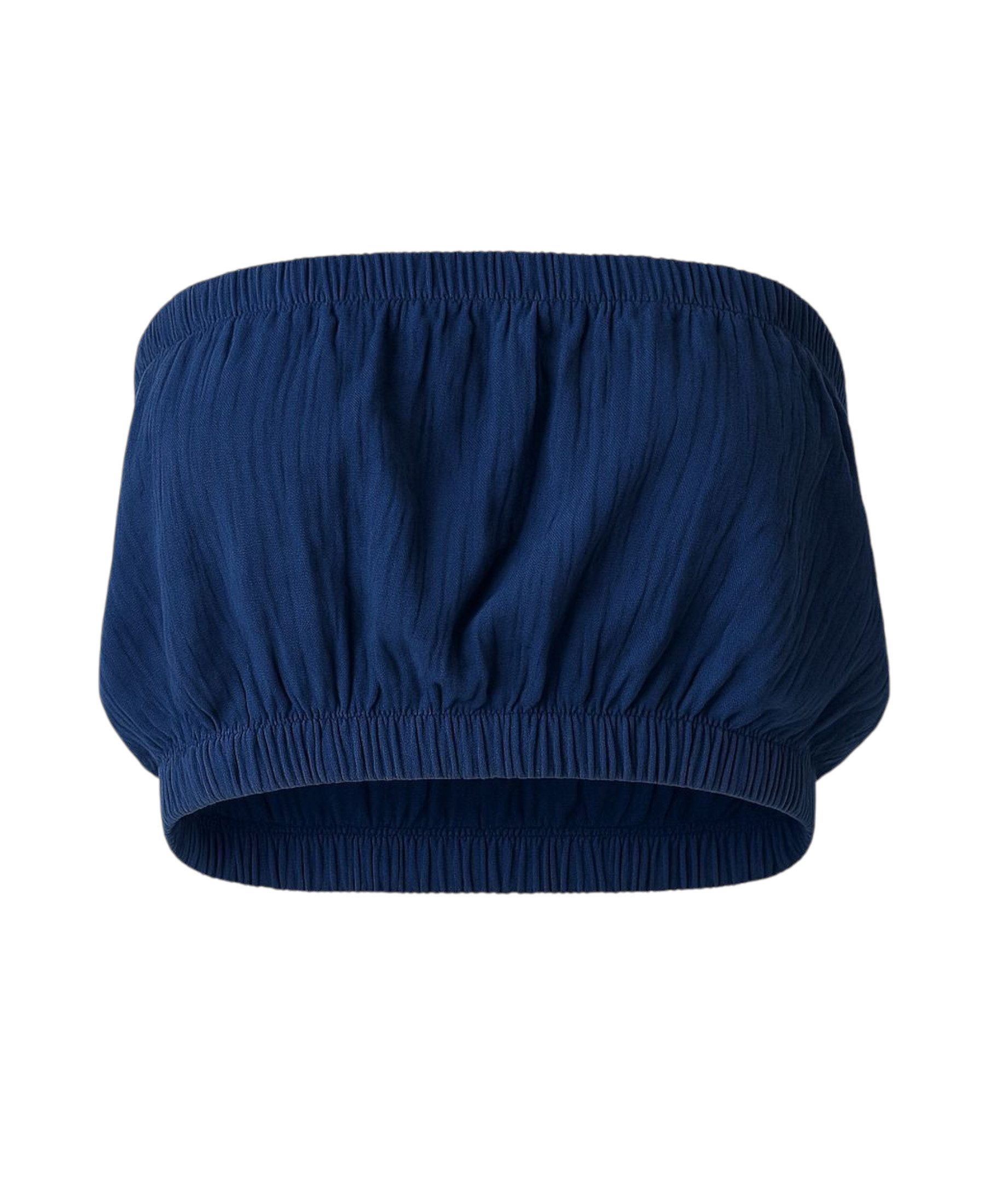WENOR Crop-Top Trägerloses Musselin-Oberteil mit Gummizug günstig online kaufen