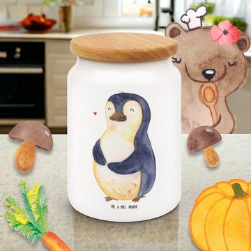 Mr. & Mrs. Panda Vorratsdose Pinguin Diät - Weiß - Geschenk, Abnehmen, Bierbauch, foodbaby, Motiva, Keramik, (1-tlg), Design-Statement