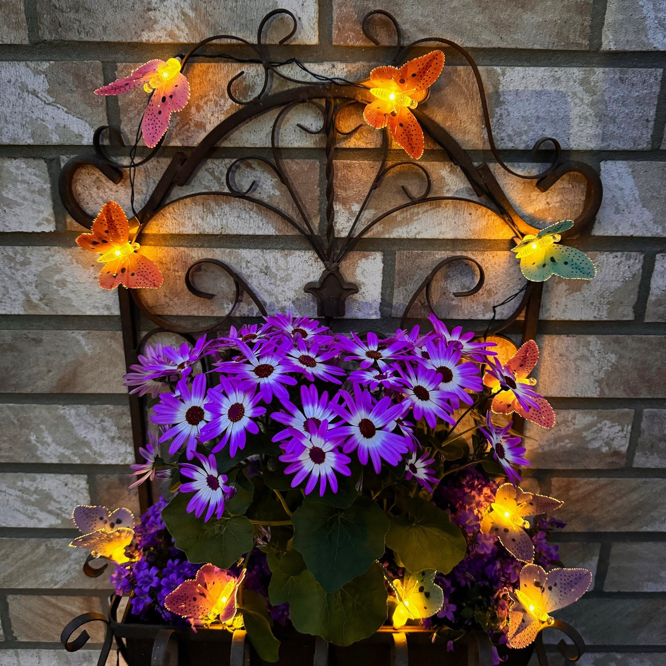 Online-Fuchs LED-Lichterkette Outdoor Solar mit 15 bunten Schmetterlingen o günstig online kaufen