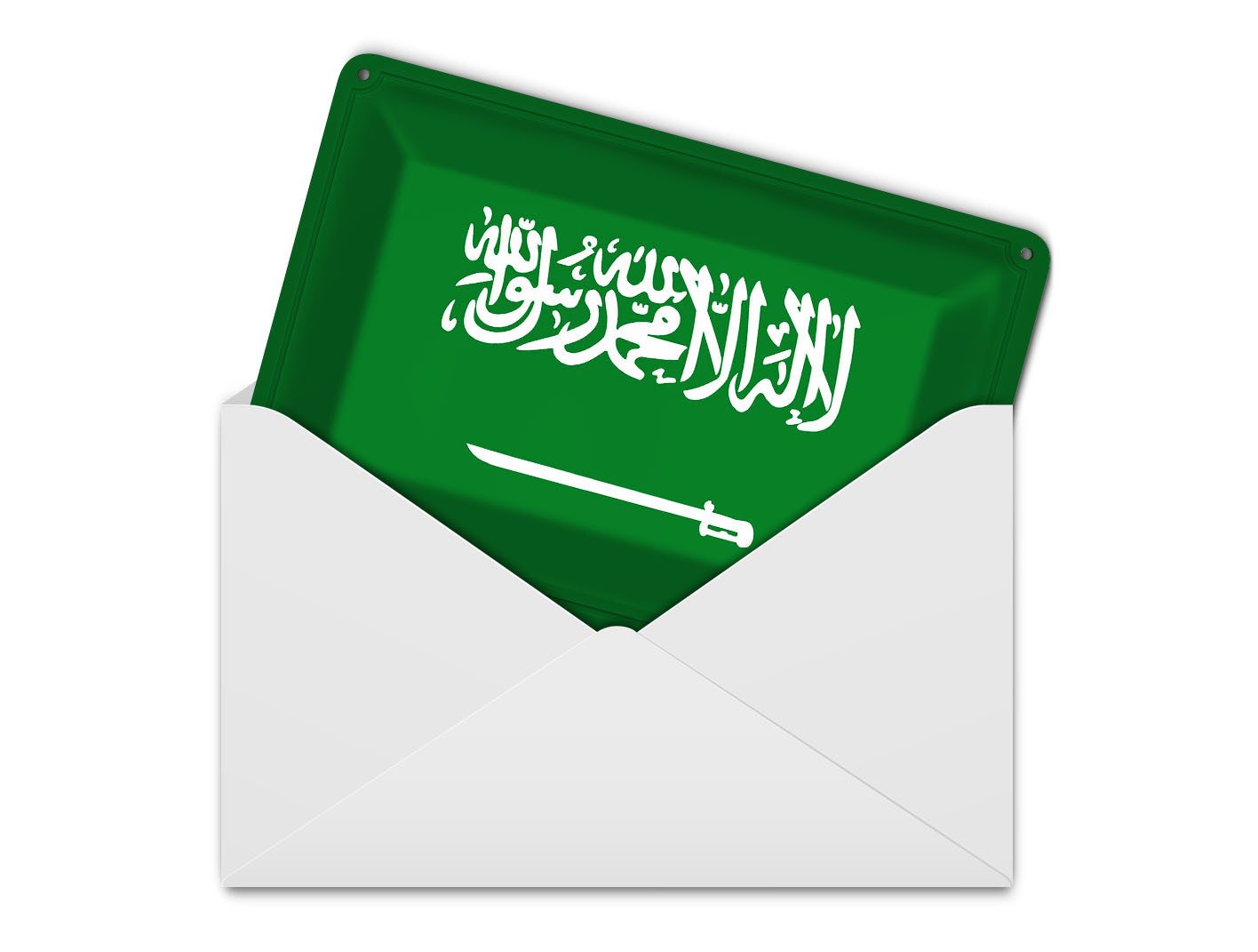 Femer GmbH Postkarte Flagge Saudi-Arabien 14x10 cm Flag Saudi Arabia, unfrankiert