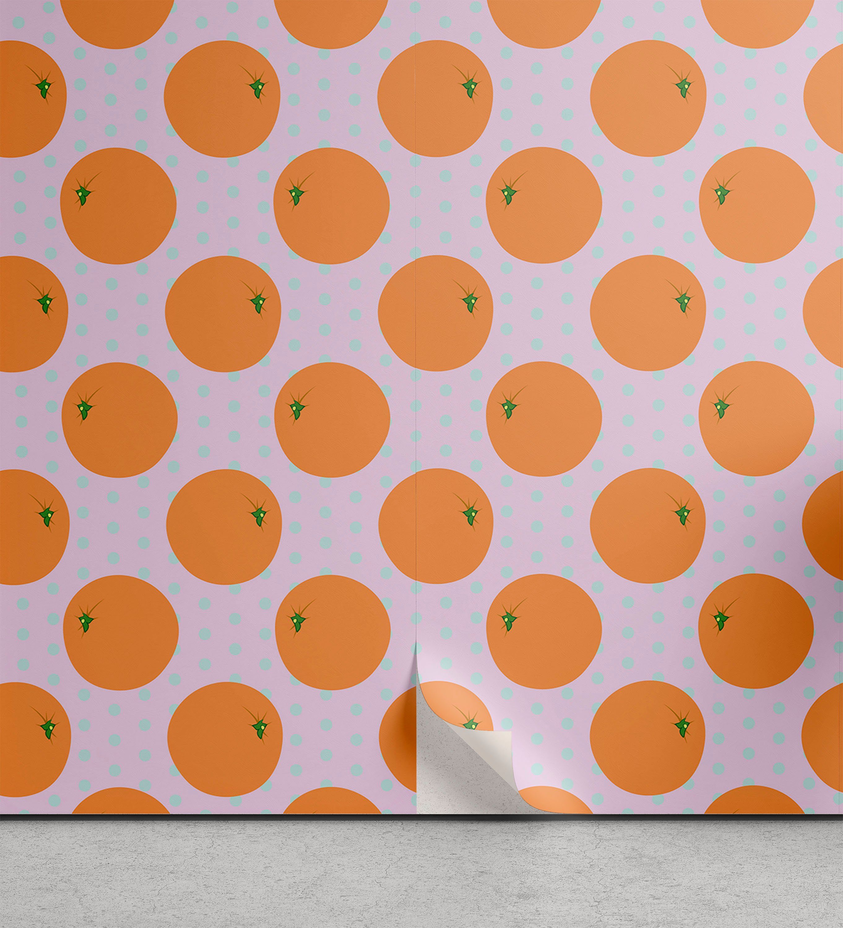Abakuhaus Vinyltapete selbstklebendes Wohnzimmer Küchenakzent, Orange günstig online kaufen
