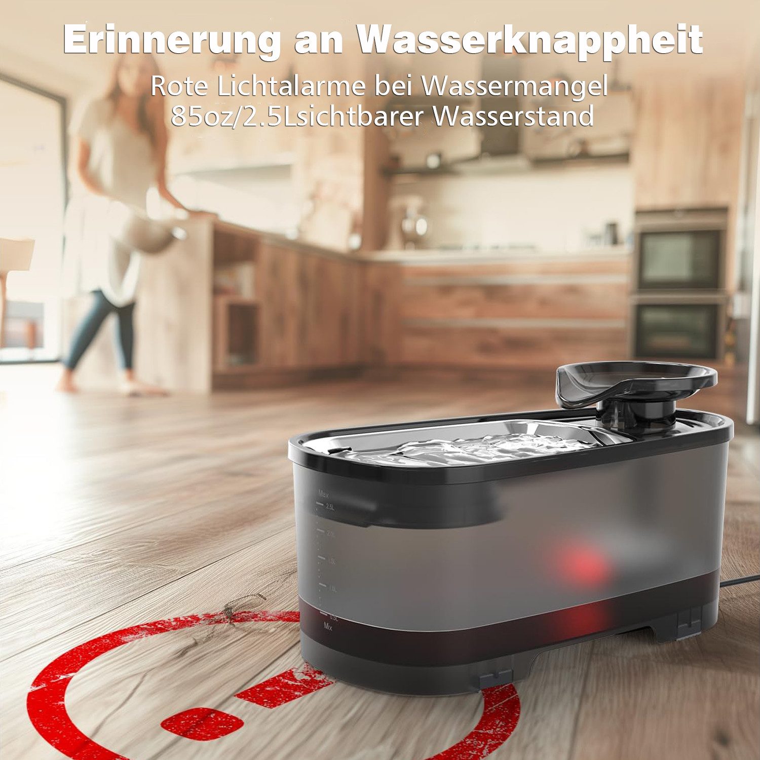 REDOM Trinkbrunnen Katzentrinkbrunnen mit Filtersystem Edelstahl-Einsatz günstig online kaufen