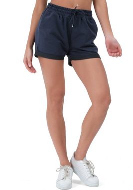 Smith & Solo Sweatshorts Kurze Hose Damen Shorts (1-tlg) Lycra, Baumwolle, umschlagene Beinsaum