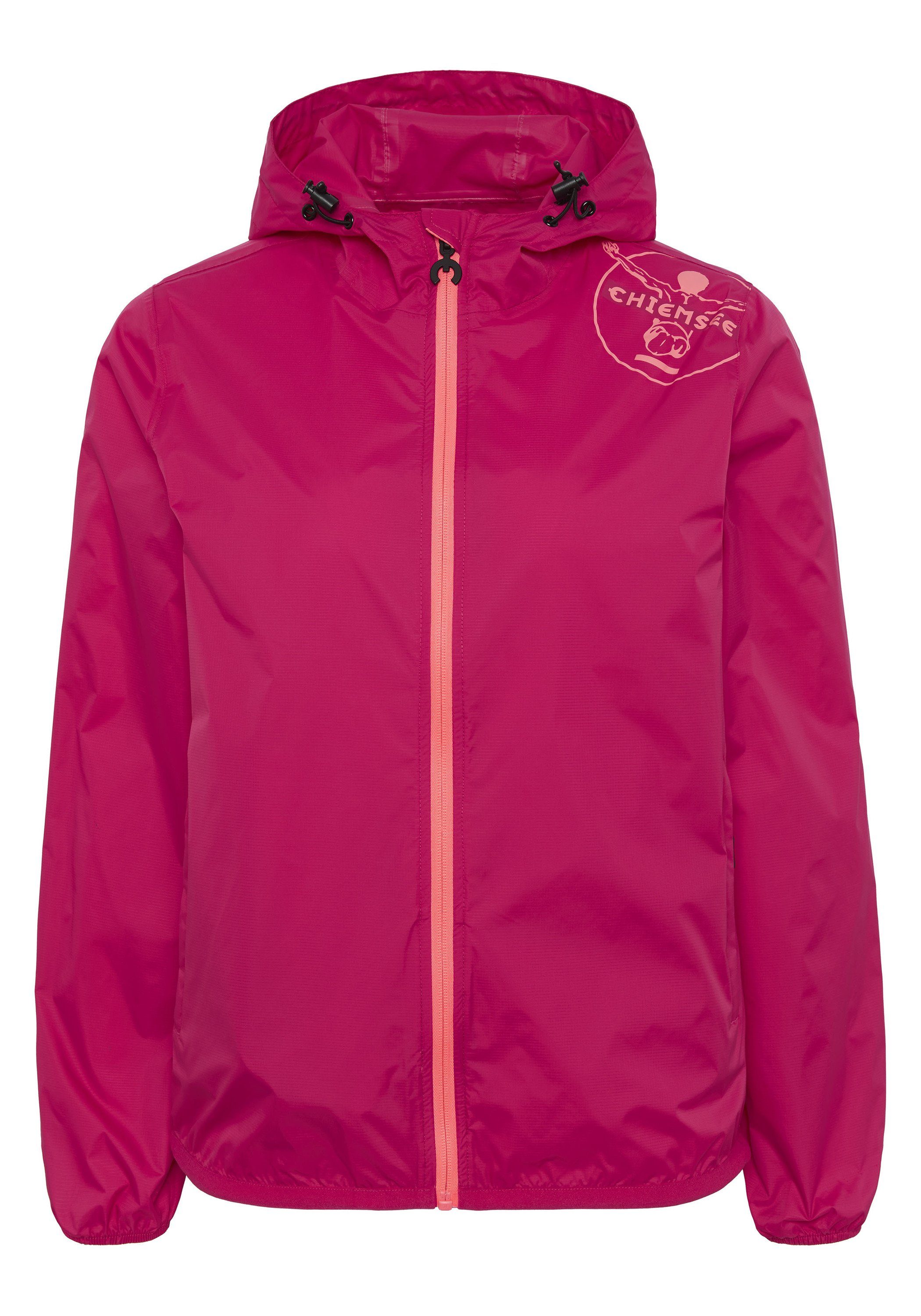 Outdoorjacke Regenjacke mit Labelprint an der Schulterpartie 1