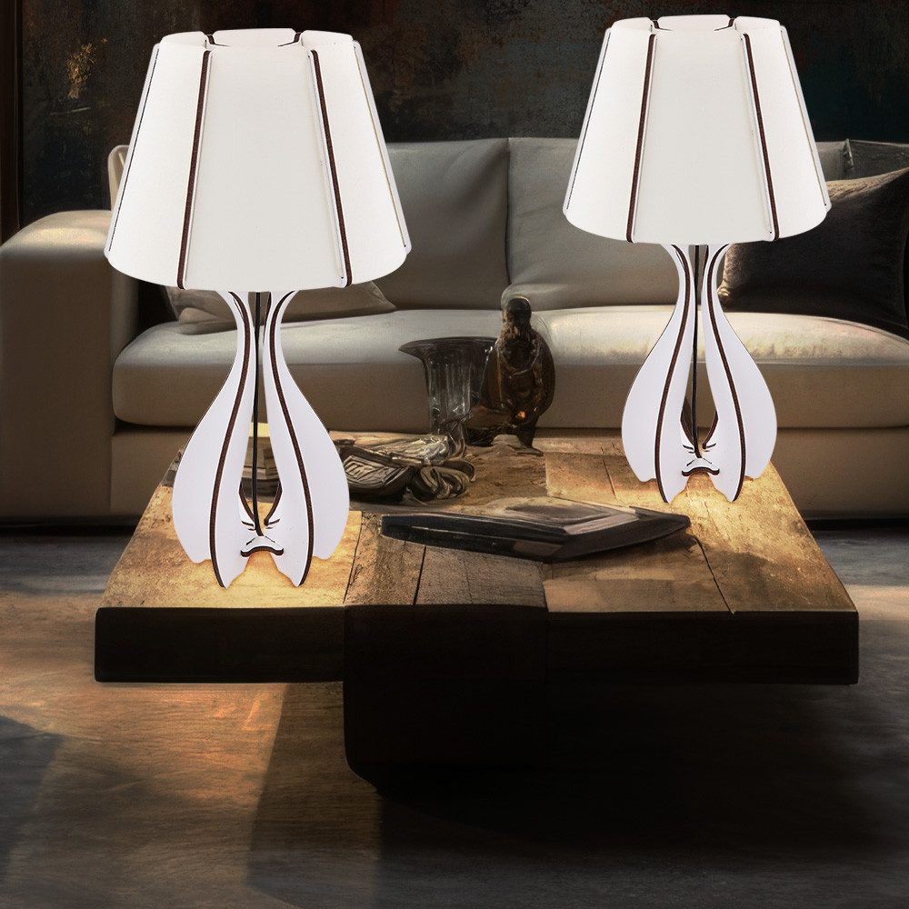 GLOBO LIGHTING LED Tischleuchte, LED-Leuchtmittel fest verbaut, Tageslichtweiß, Charmante LED Tisch Leuchte Lampe Gästezimmer Steck EEk Globo LIGNANO