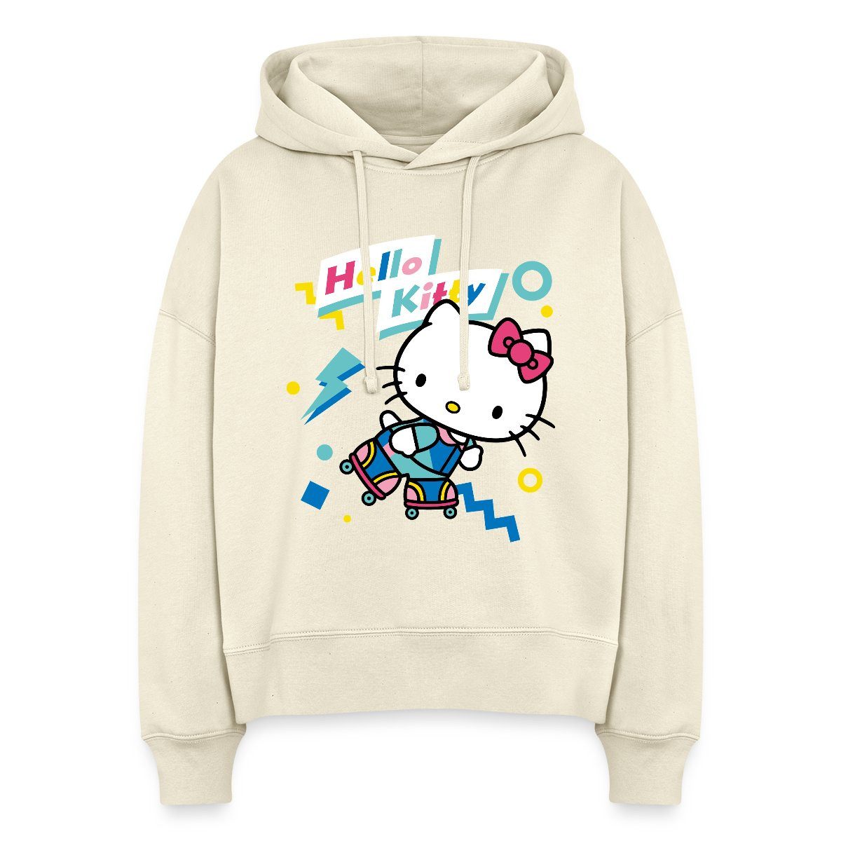 Hoodie Hello Kitty 90er Stil Mit Rollschuhen Frauen Boxy Organic Hoodie