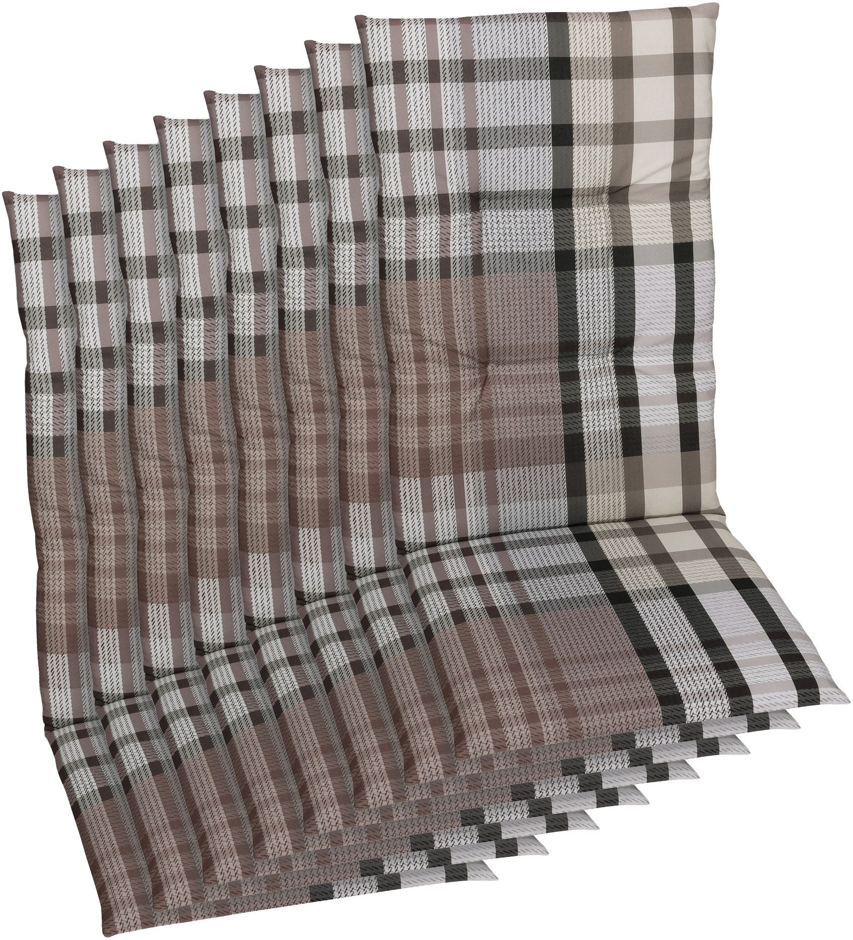 GO-DE Hochlehnerauflage, (Spar-Set, 8 St), Maße ca.: 48 cm x 118 cm x 5 cm