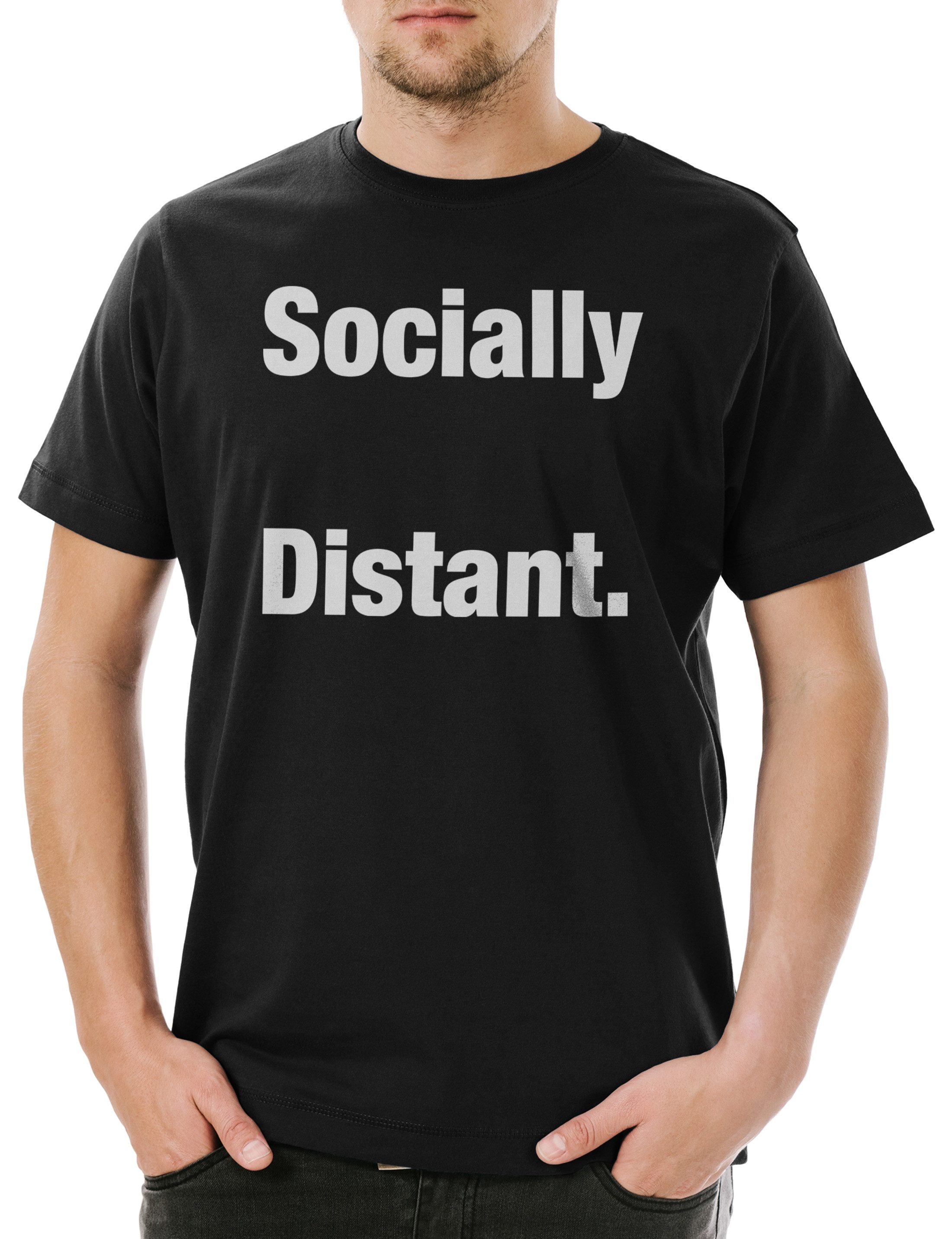 Print-Shirt Socially Distant Herren T-Shirt Pessimismus Nihilist Skeptiker