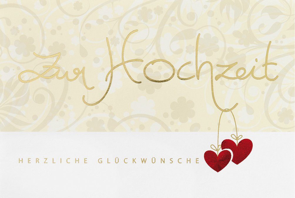 BSB Grußkarten Hochzeit - Glückwunschkarte im Format 11,5 x 17 cm mit Briefumschlag