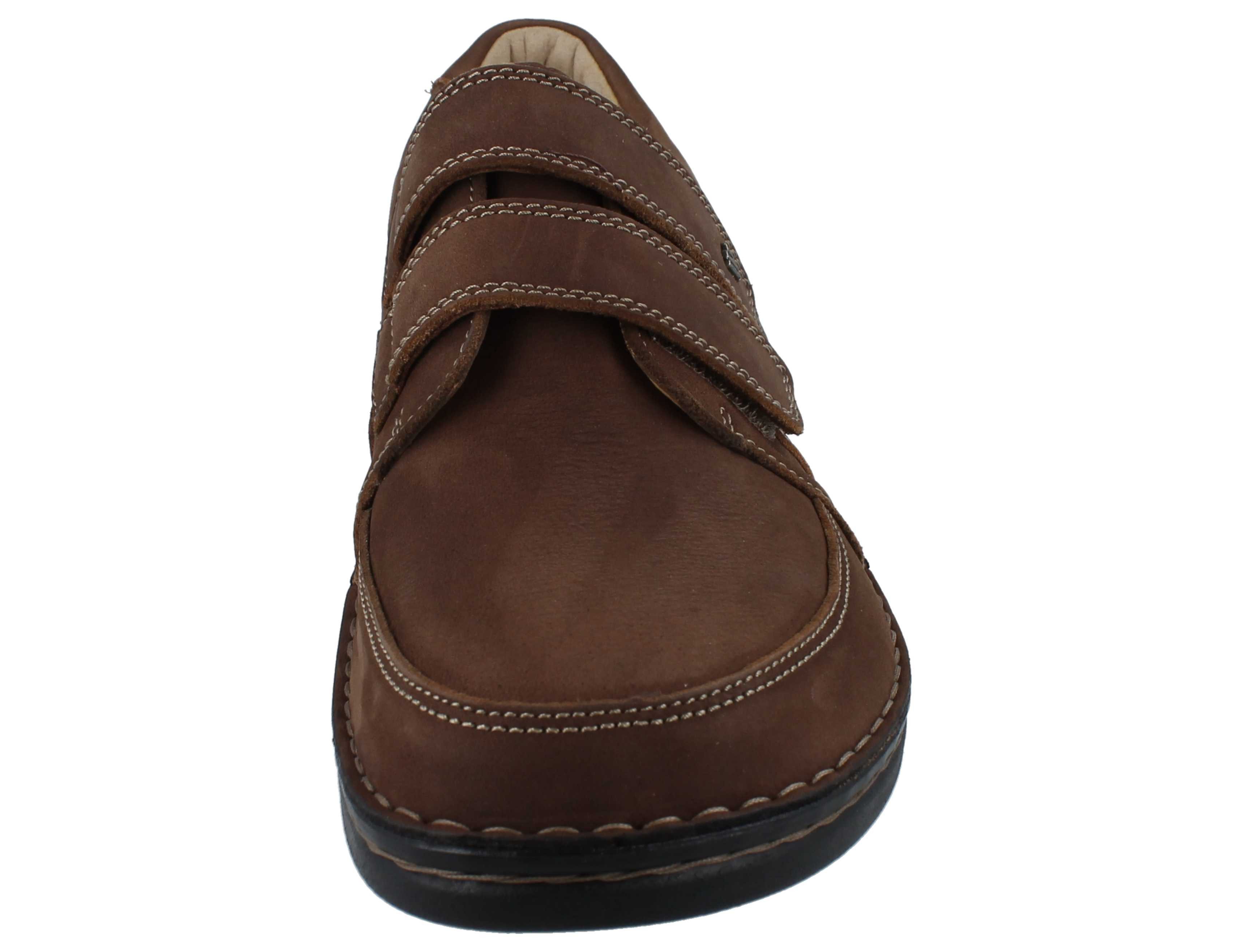 Finn Comfort FINN COMFORT Wicklow Herren Kletthalbschuhe braun Nubukleder - Größe: Schnürschuh Wechselfußbett