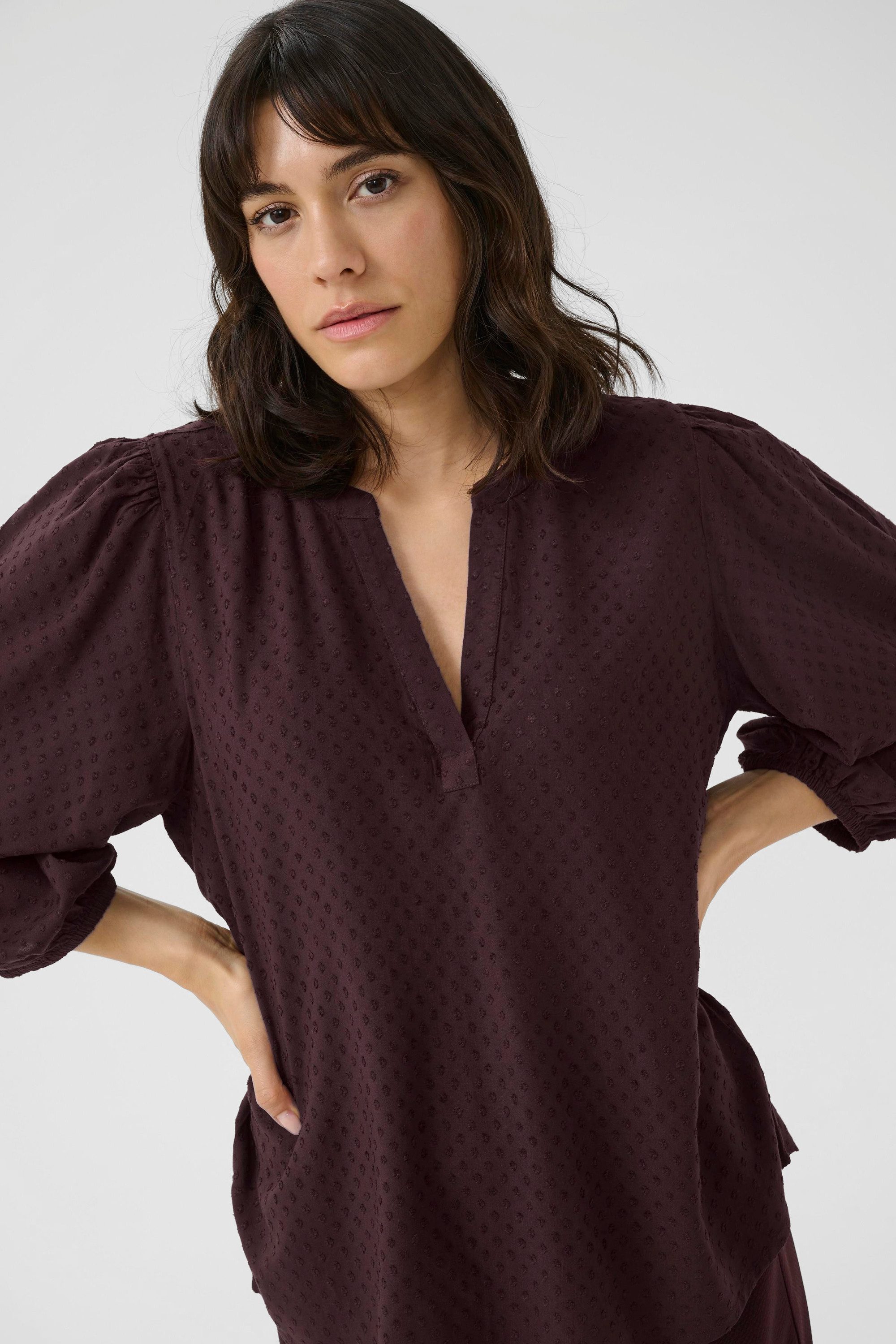 KAFFE Langarmbluse Langarm-Bluse KAannika