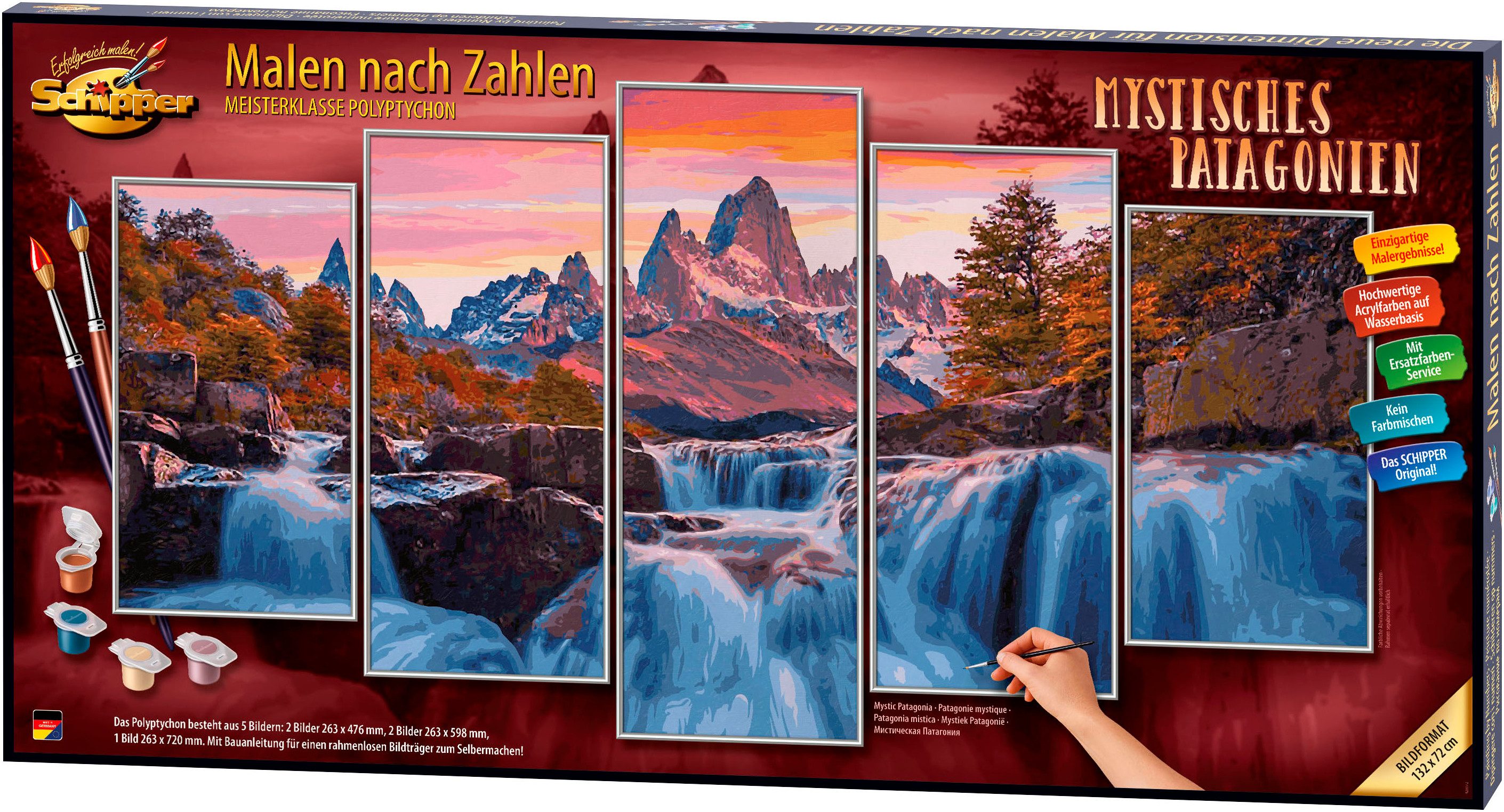 Schipper Malen nach Zahlen Meisterklasse Polyptychon - Mystisches Patagonien, Made in Germany