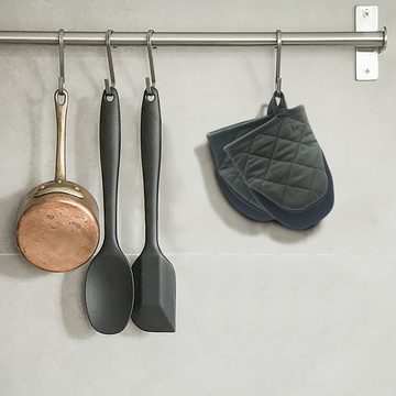 Mrichbez Topfhandschuhe 2 Stück Mini Topfhandschuhe, (1-tlg., mit Aufhängeschlaufe für Mikrowelle und Ofen), rutschfest hitzebeständig Baumwoll Ofenhandschuh