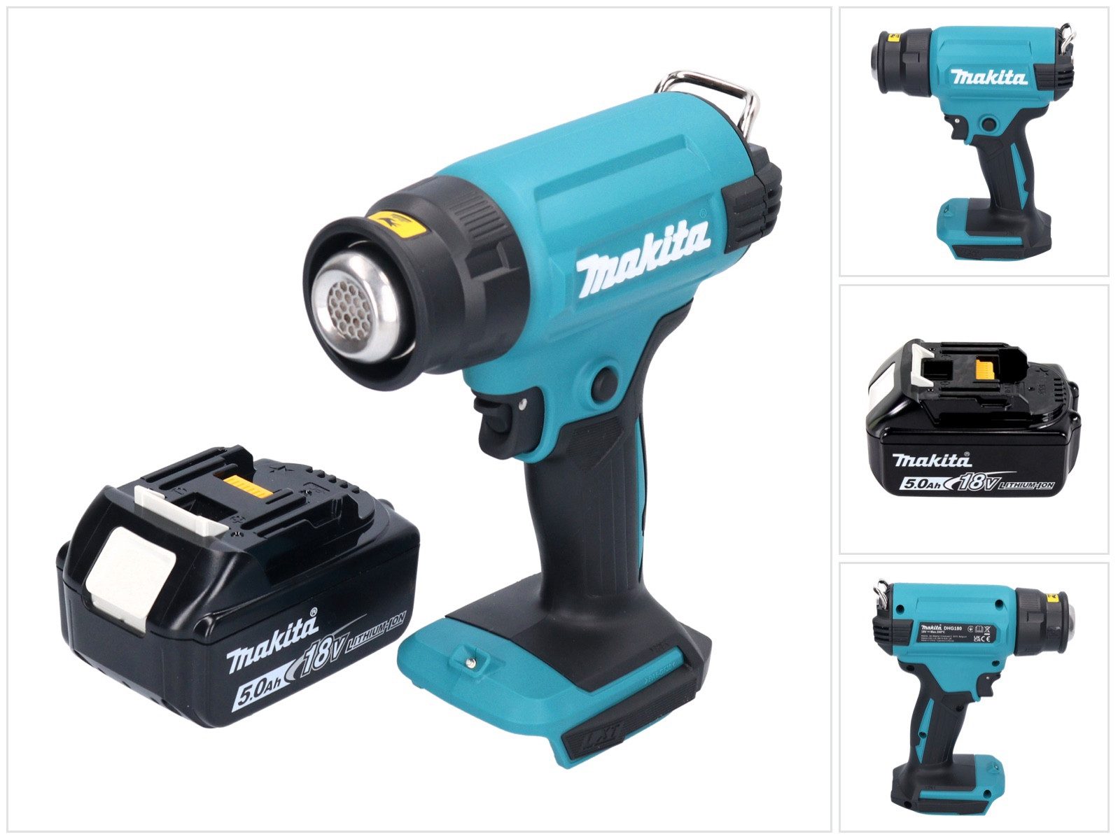 Heißluftgebläse DHG 180 T1 Akku Heißluftgebläse 18 V 550 °C + 1x Akku 5,0 Ah - ohne L