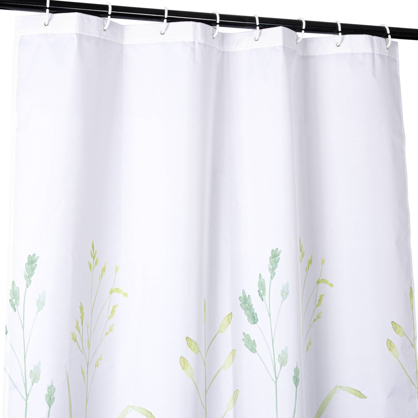 ANRO Duschvorhang FASTY Gras Anti-Schimmel Polyester Badezimmervorhang Bad-Stoff Breite 120 cm (Packung, 1-tlg., Duschvorhang inkl. Aufhängeringe), robuster Vorhang für Stangenaufhängung 120x200cm Naturmotiv Grün