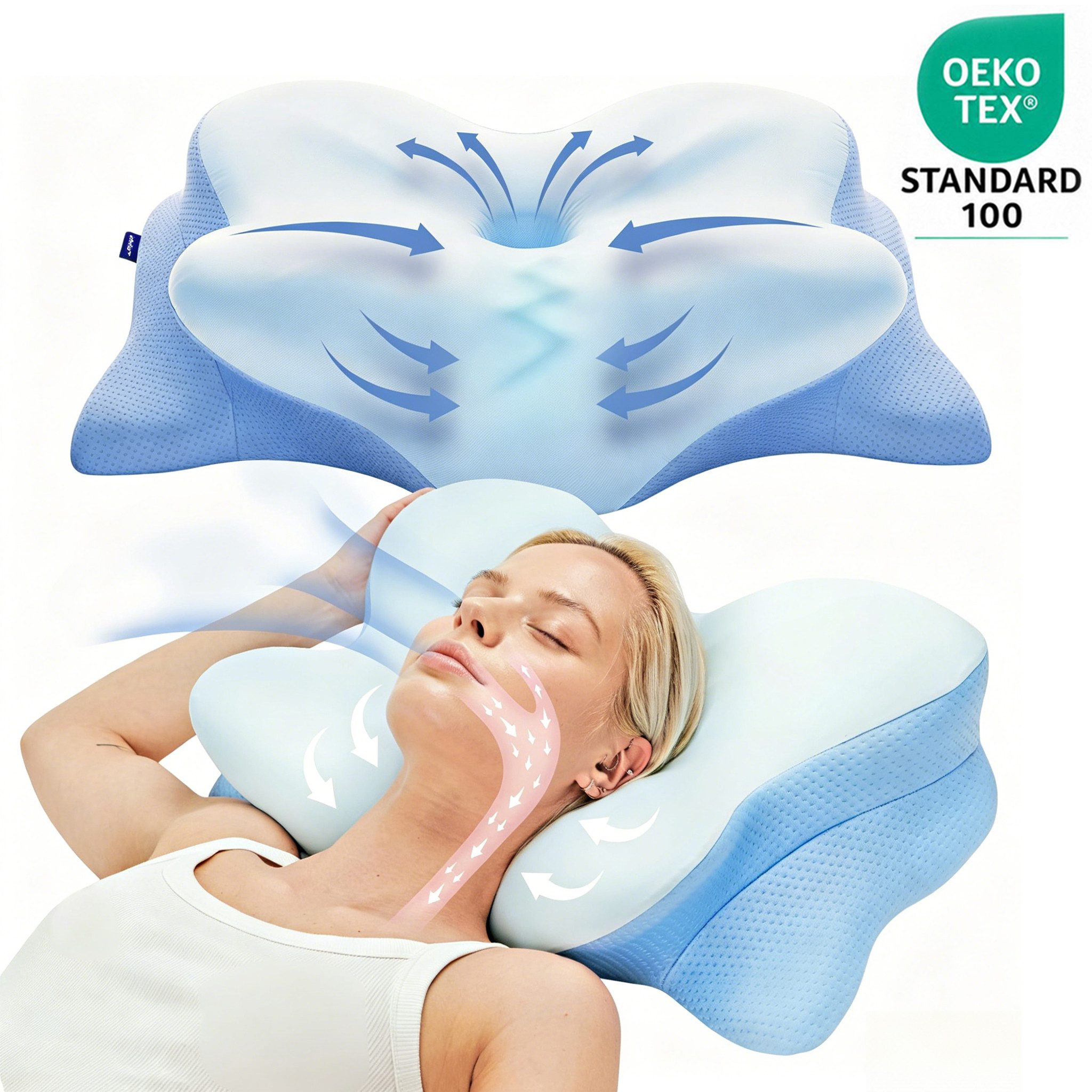 Nackenstützkissen Memory Foam Nackenkissen,Seitenschläferkissen,Ergonomisches Kopfkissen