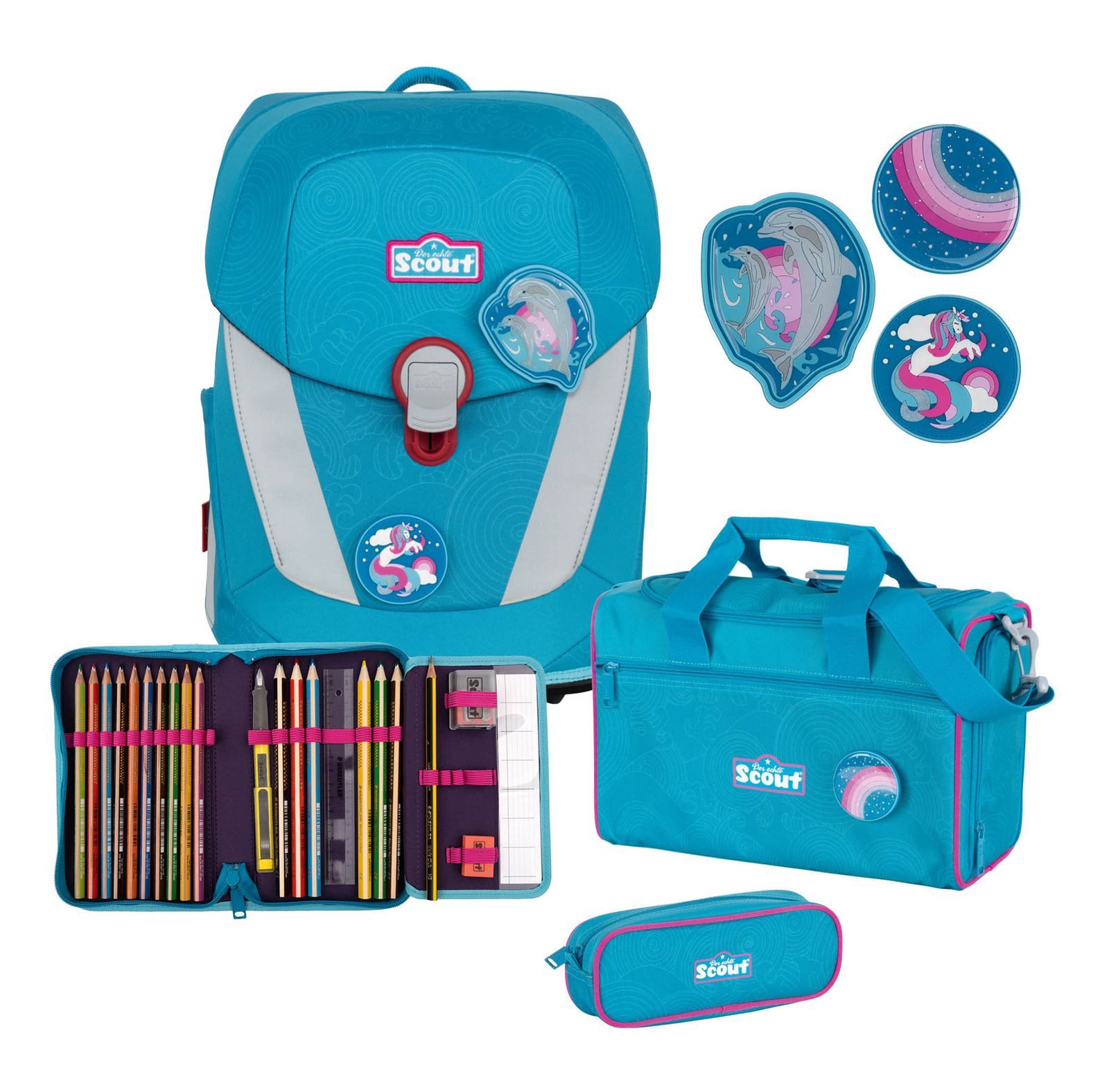 Scout Schulranzen Sunny II Set 4-teilig (Set, 4-tlg)