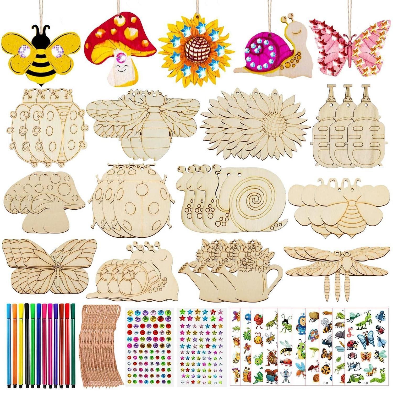 LuxusKollektion Kreativset Holztiere Bastelset mit Zubehör