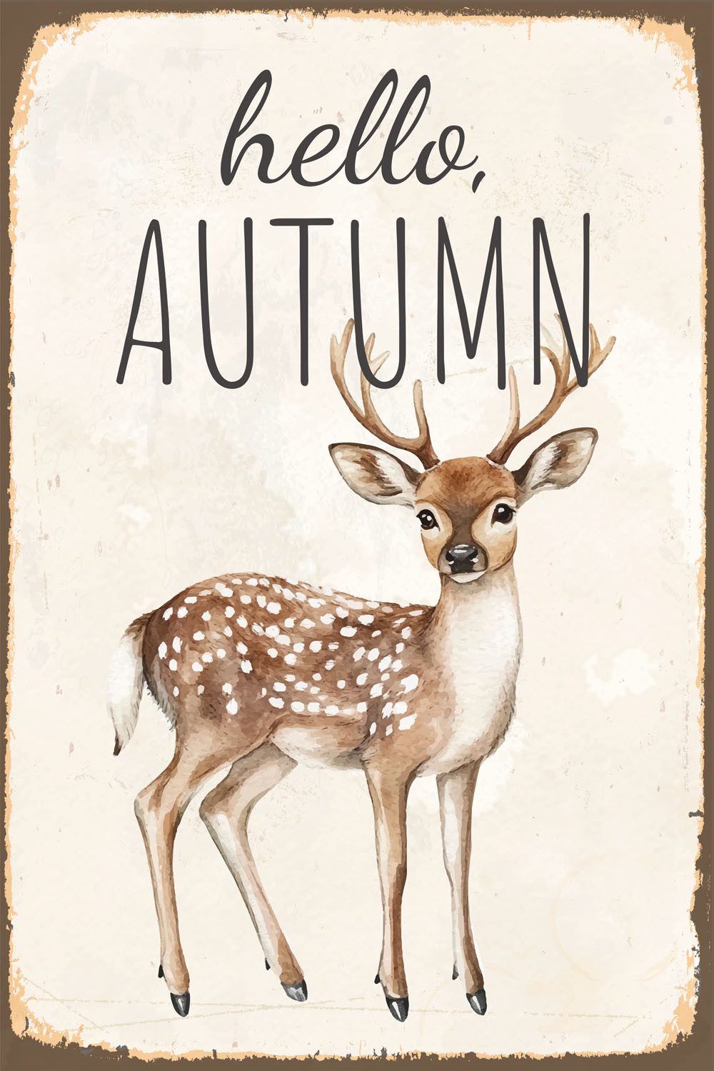 queence Alu-Dibond-Druck Rehkitz, Rehkitz, Weihnachten (1 St), Autumn, Herbst, Schild
