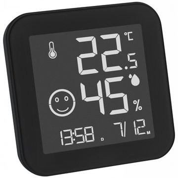 TFA Dostmann Raumthermometer Digitales Thermo-Hygrometer TFA 30.5054 Black & White Komfortzone