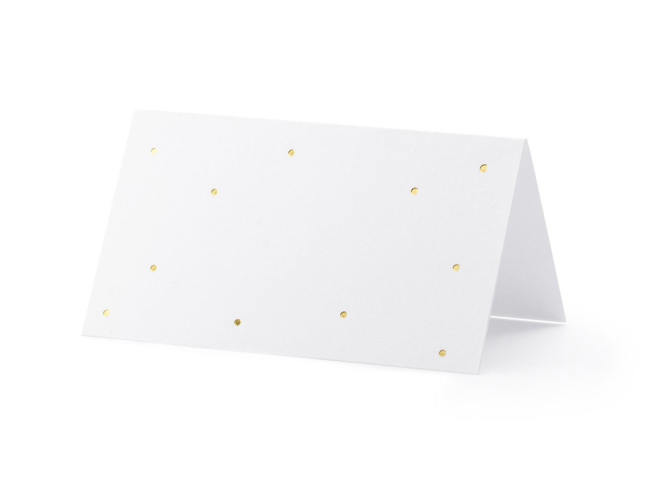 9,5x5,5cm Papierdekoration, Tischkarten Punkte 10 gold partydeco weiß blanko Stück