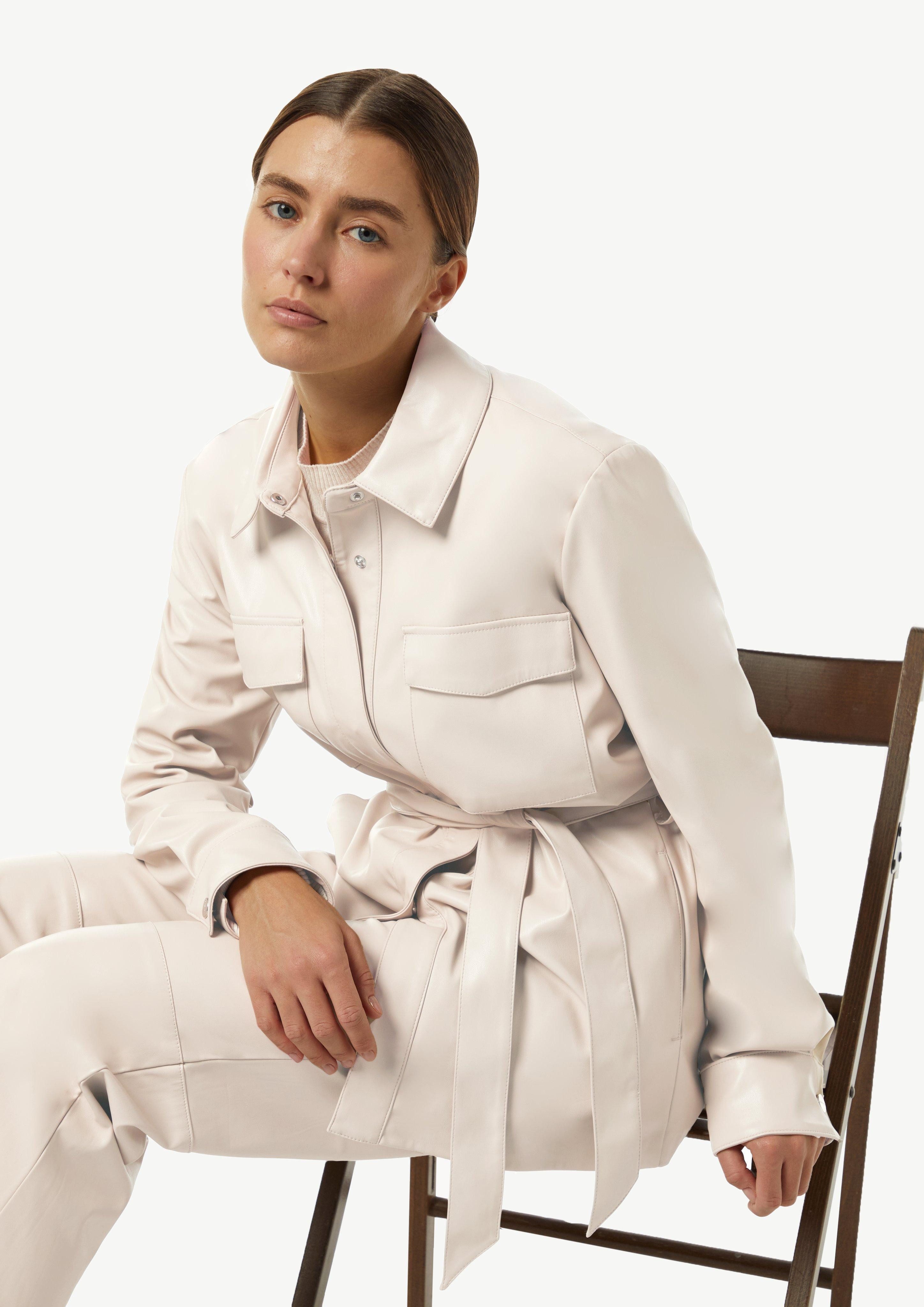 comma Blusenblazer Overshirt in Lederoptik mit günstig online kaufen