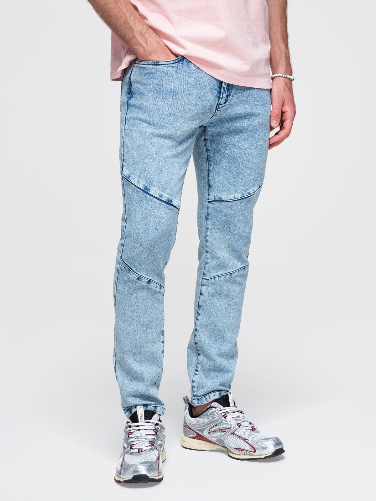 Jeanshotpants Herren Slim-Fit Jeans mit Marmoreffekt Indigo XL