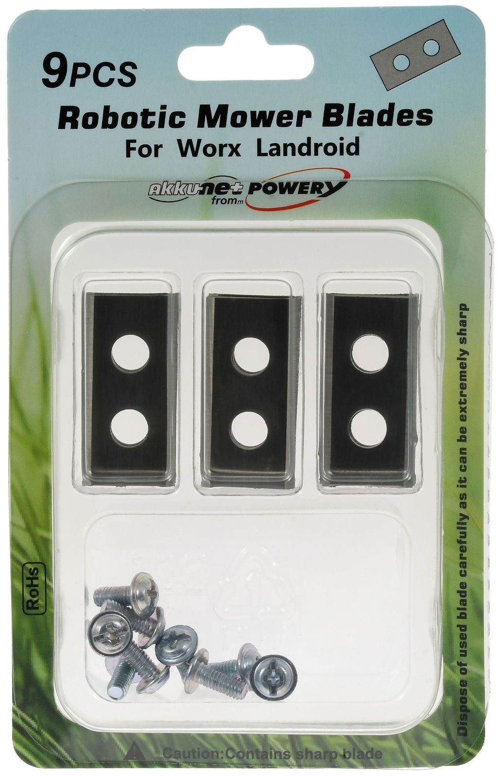 Powery Rasenmähermesser 9x Ersatz-Messe...