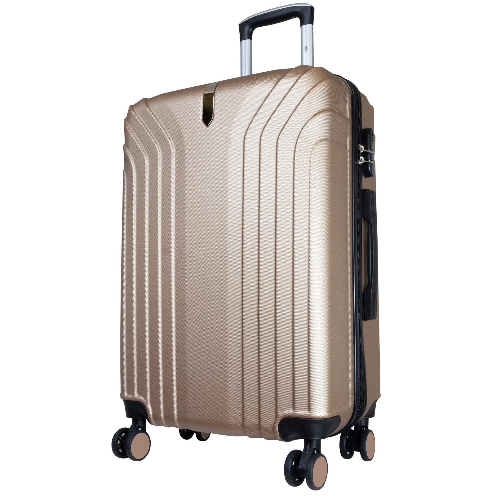 Trendyshop365 Hartschalen-Trolley Palma24, 6 Farben, 4 Größen, Reisekoffer mit, 4 Rollen, Zwillingsrollen, Zahlenschloss, robust und leicht