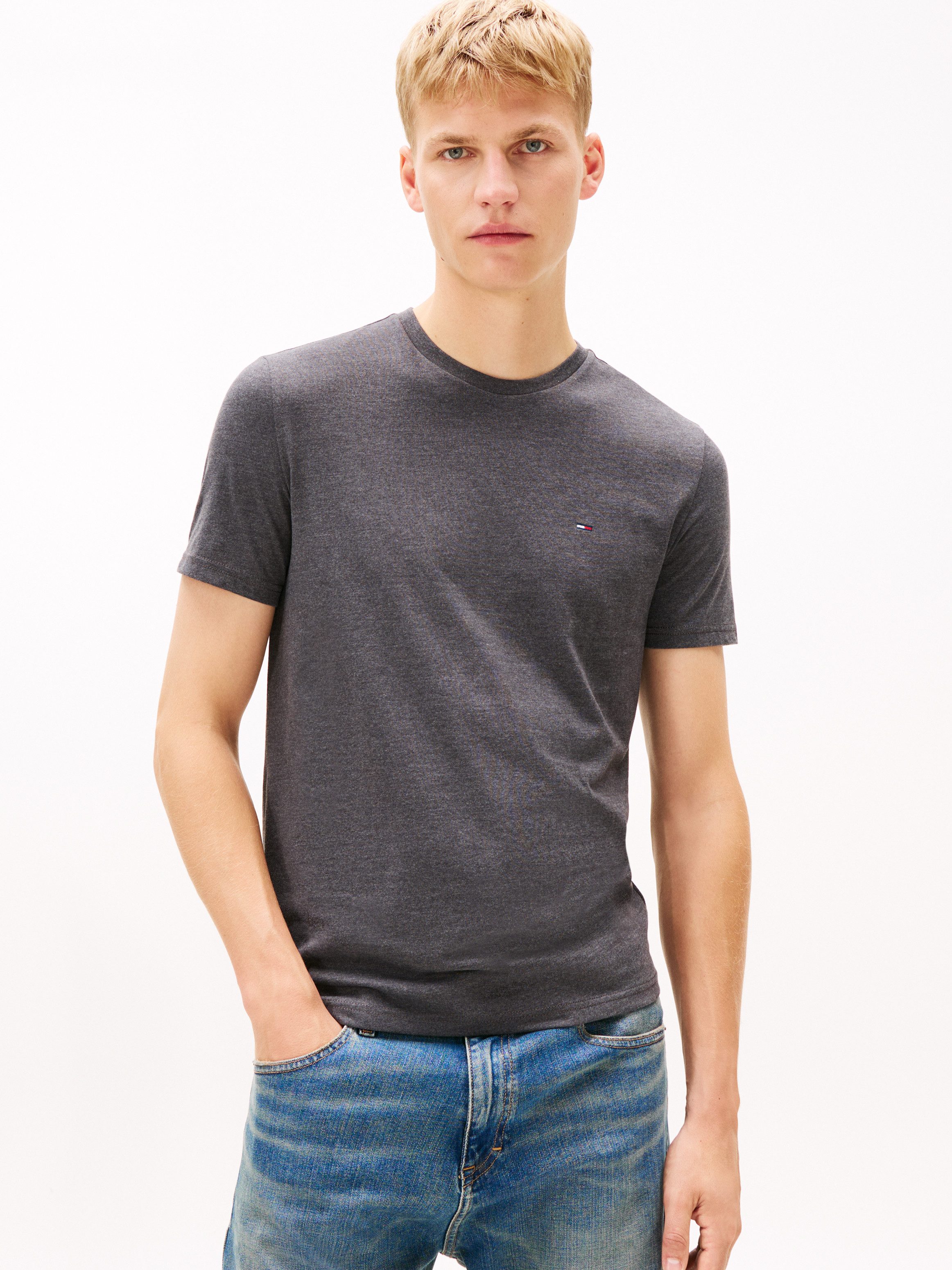 Tommy Jeans T-Shirt TJM XSLIM JASPE HTR TEE EXT Mit Rundhalsausschnitt