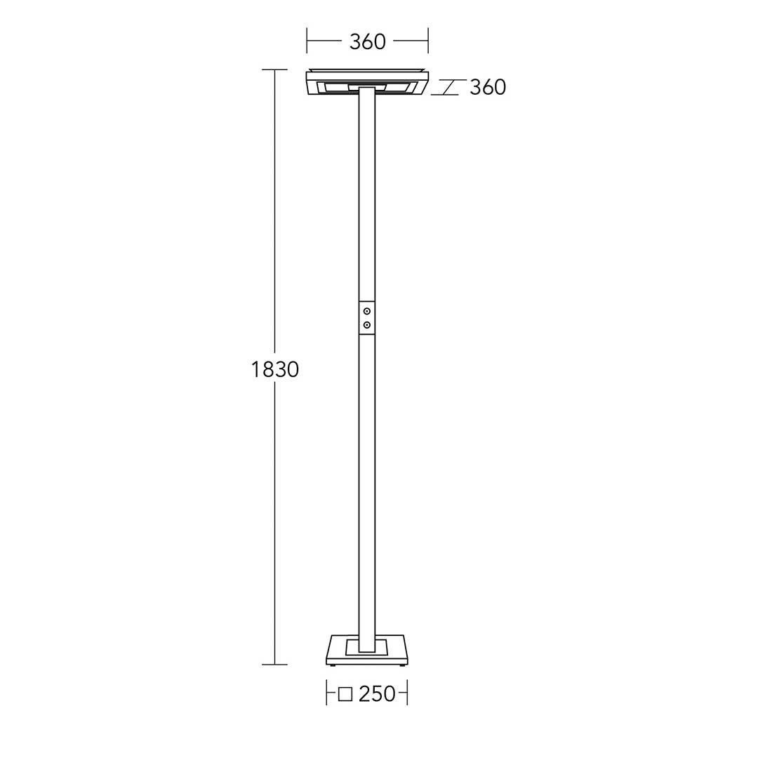 HerzBlut LED Stehlampe Otto O LED, Alu LED-Leiste Acryl, satiniert