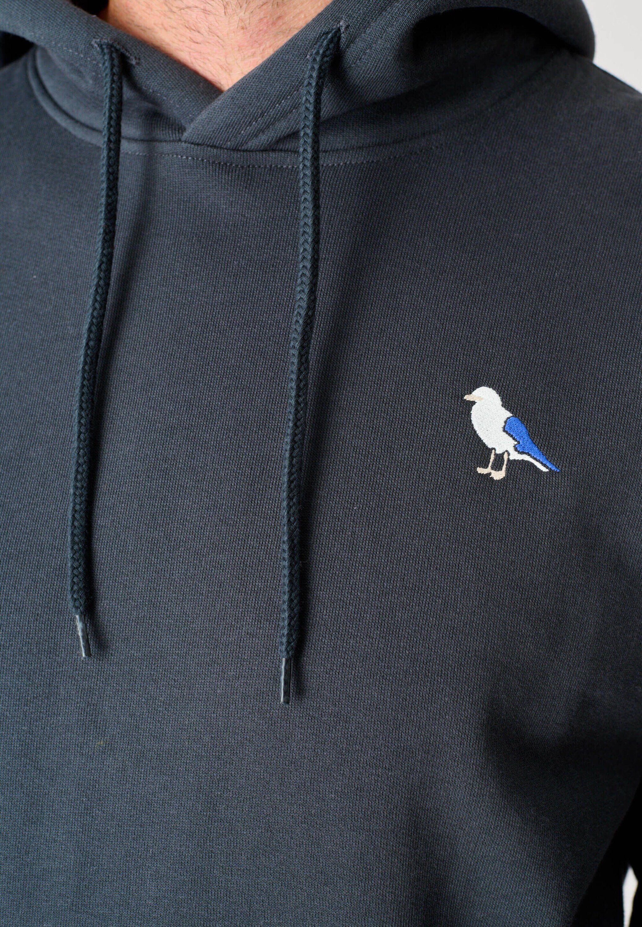 Cleptomanicx Sweatshirt Hooded Embro graphite blue Gull 2 (1-tlg)