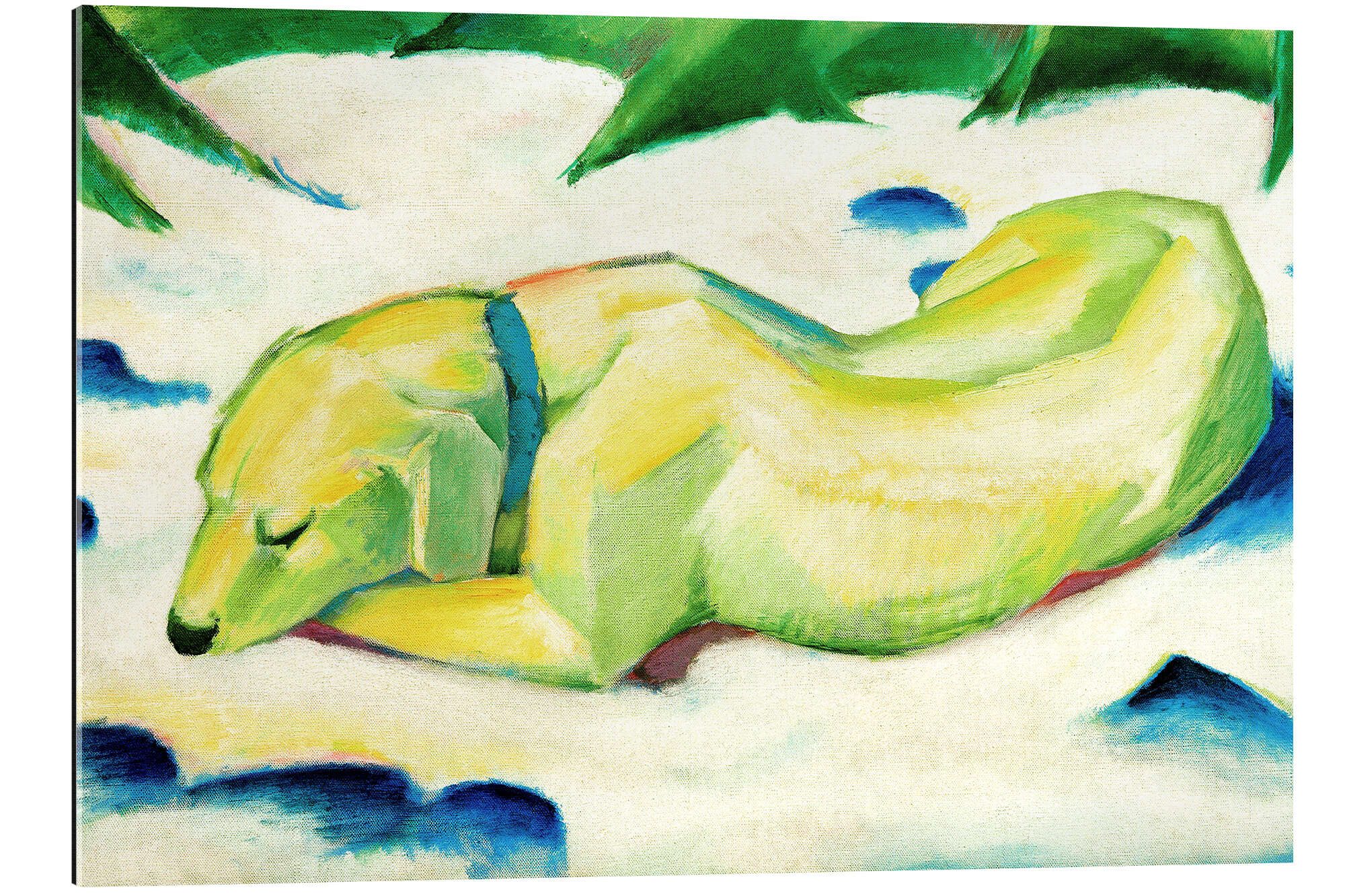 Posterlounge Poster Franz Marc, Liegender Hund günstig online kaufen