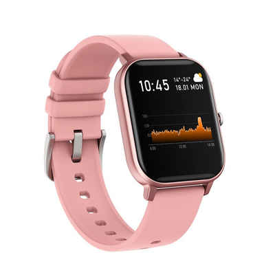 Levowatch L10 Smartwatch (3,5 cm/1,4 Zoll), magnetisches Ladekabel, Echtzeit-Herzfrequenzmesser, Musiksteuerung, Wrist-Control, Fitness-Smart-Watch, Damen